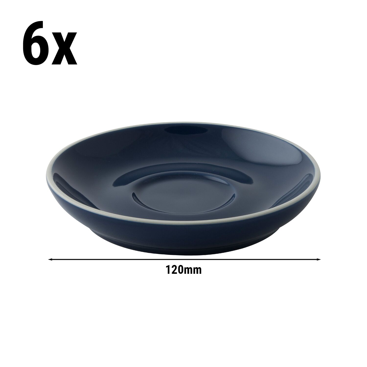 (6 pcs) COLORS - Coffee saucers - Ø120mm - Blue