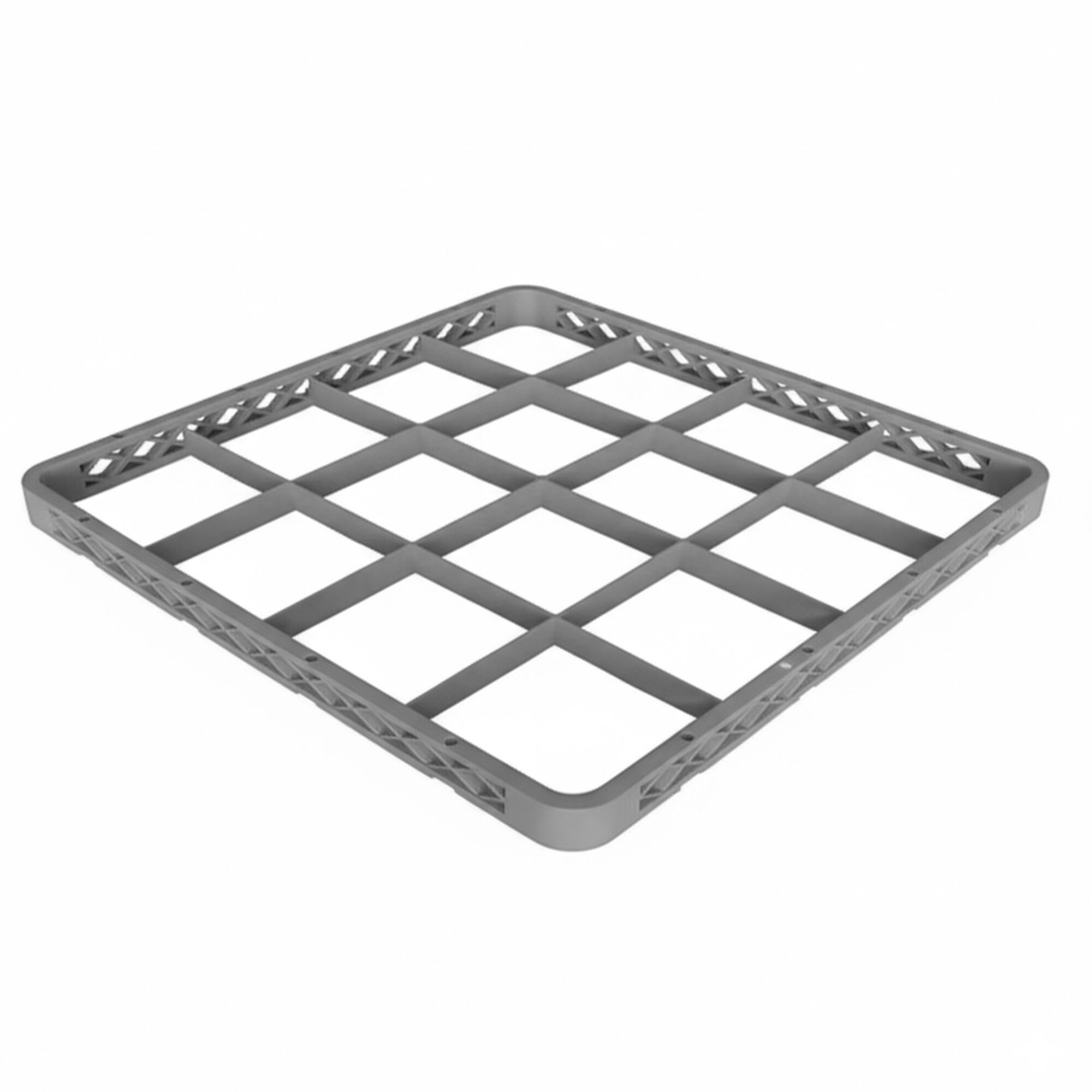 Rehausse de casier - pour casier à verres - 500x500x40mm - 16 compartiments - Gris - compatible GKU16N