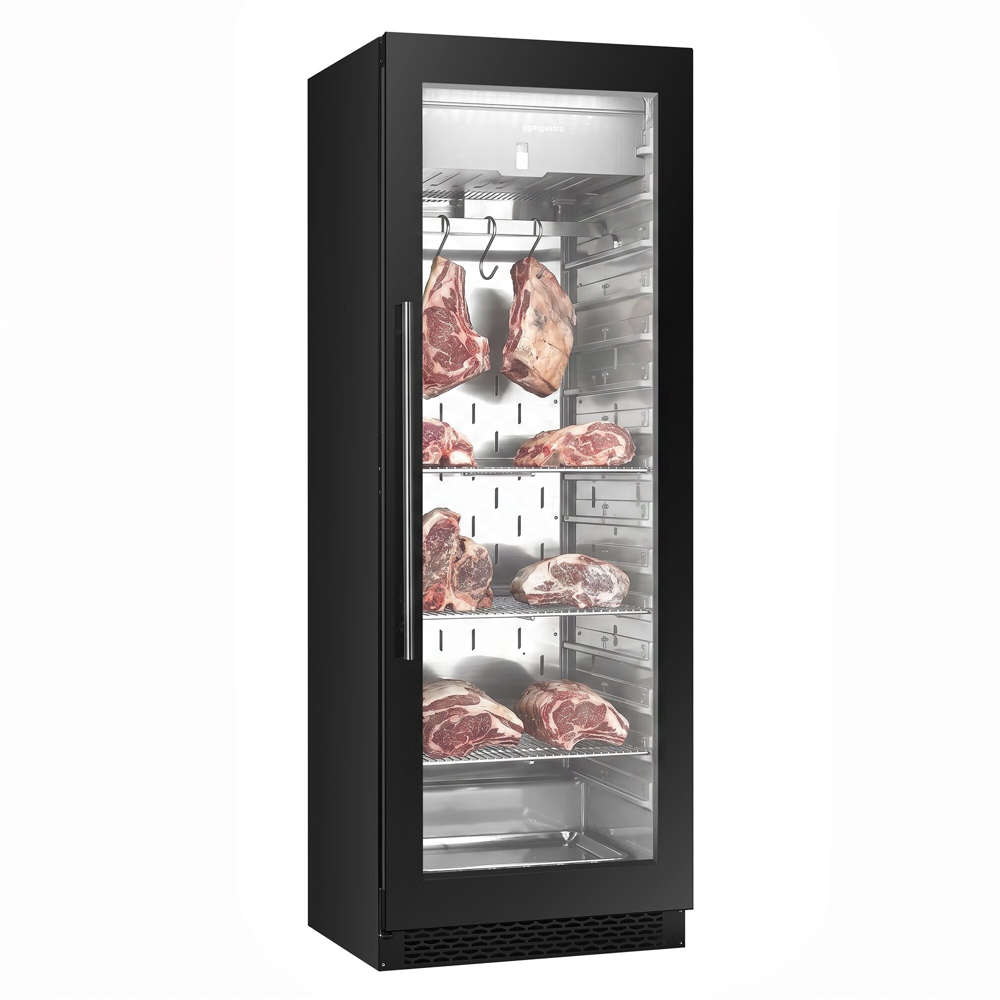 Dry Aging Armoire de maturation de la viande - 595mm - 352 litres - 1 porte vitrée sans cadre - Noir