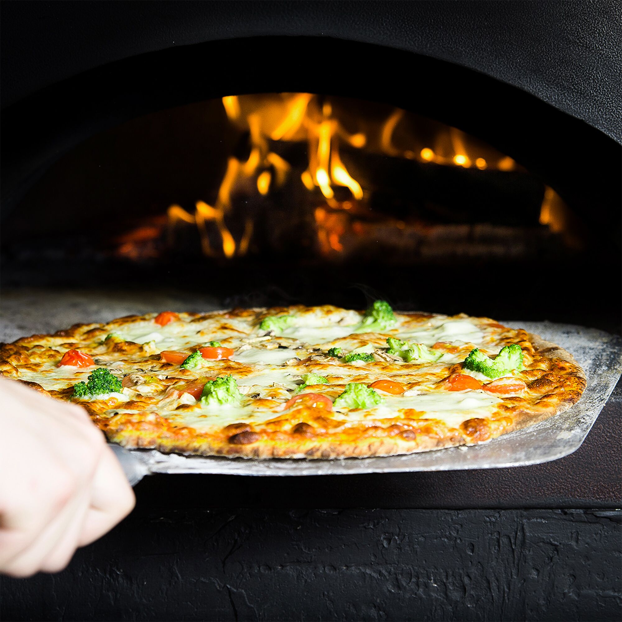 Pizzaspade - Aluminium - fyrkantig - 305x350 mm - Handtag: 173 cm