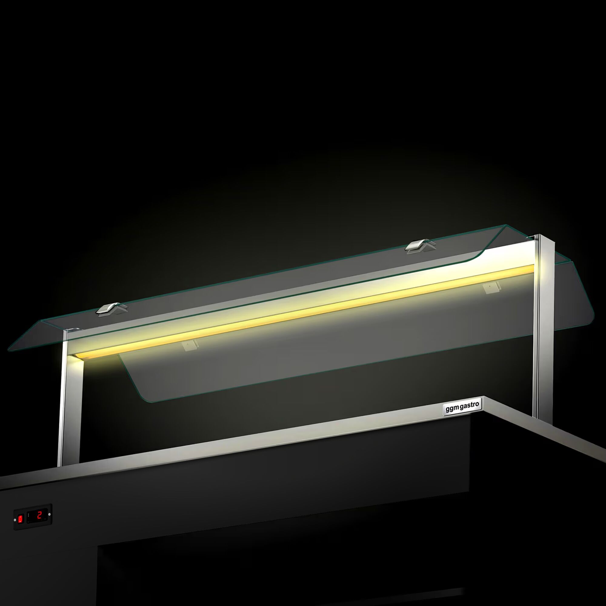 Buffet self-service chaud DANZIG - 1300mm - 3 bacs GN 1/1 - avec Glissière pour plateaux - Noir