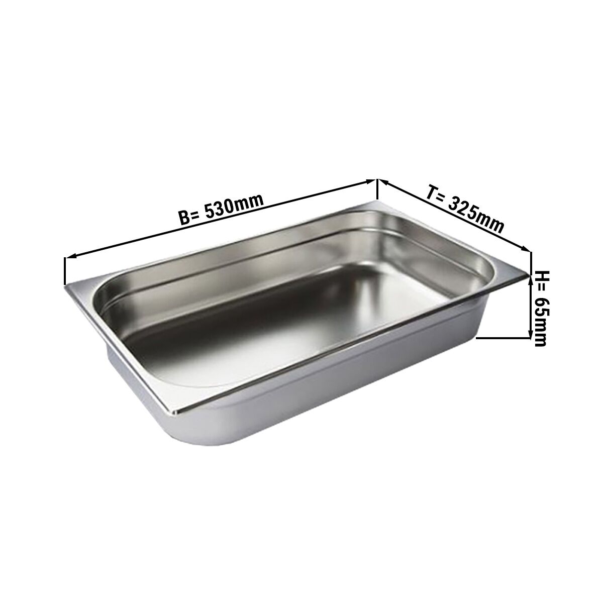 Gastronorm Container - 1/1 Stainless Steel - 65 mm