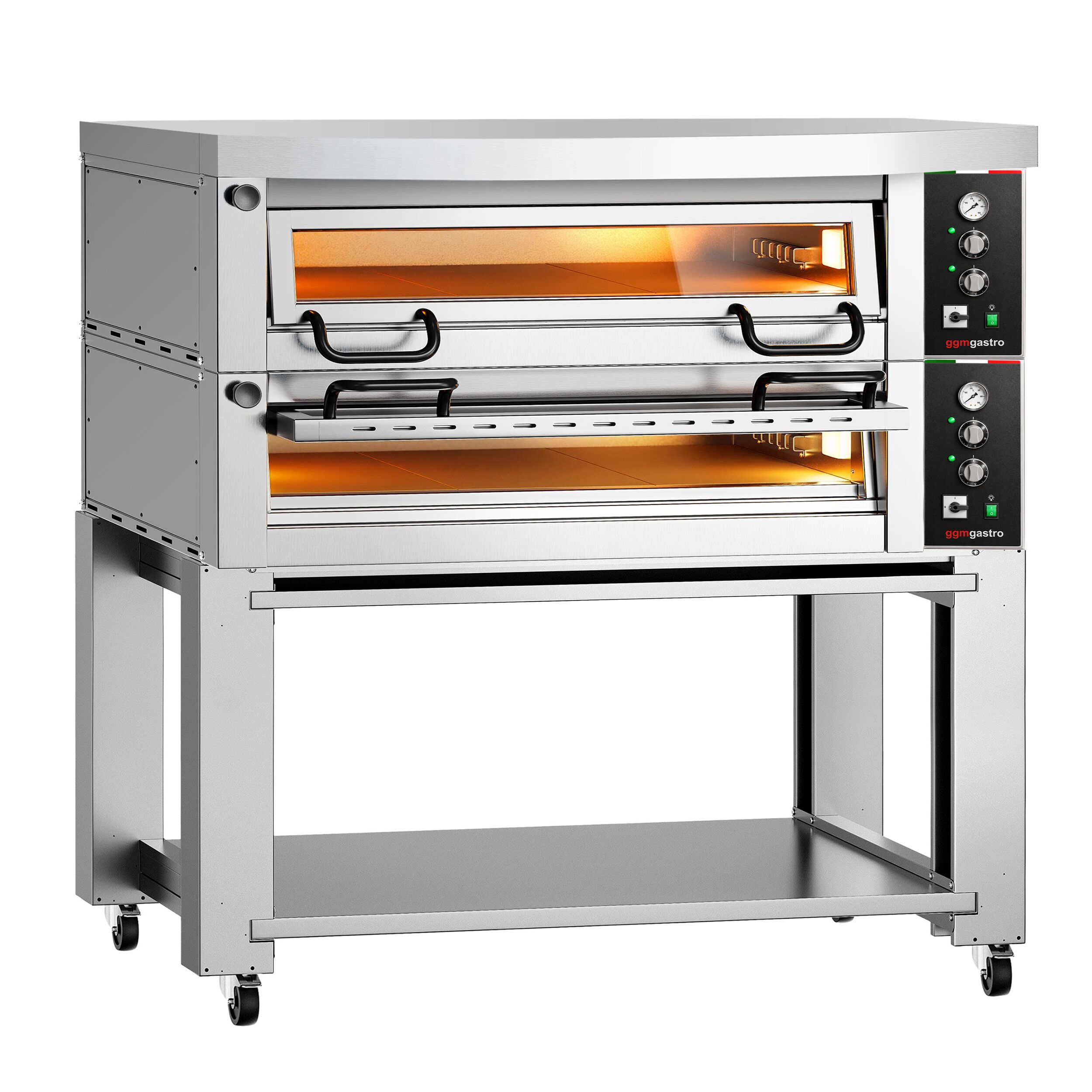 Elektro Pizzaofen Power - 6+6x 34 cm - Manuell - inkl. Haube & Untergestell
