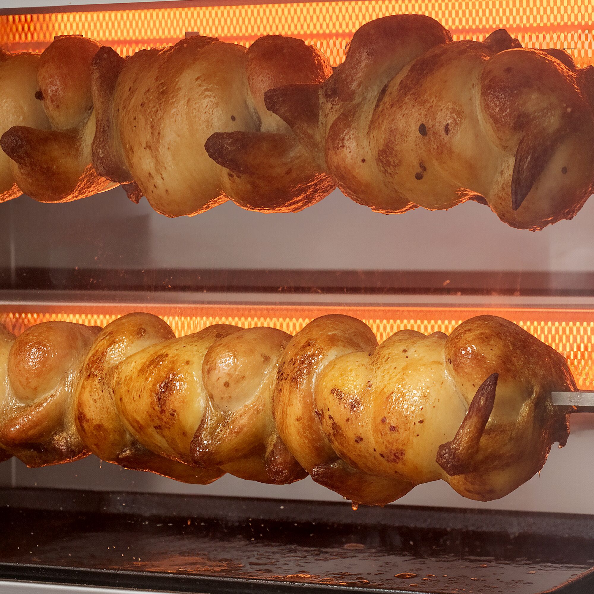 Gaz Rôtissoire à poulets Compacte à poser - avec 2 broches pour jusqu’à 10 poulets - 9,4kW