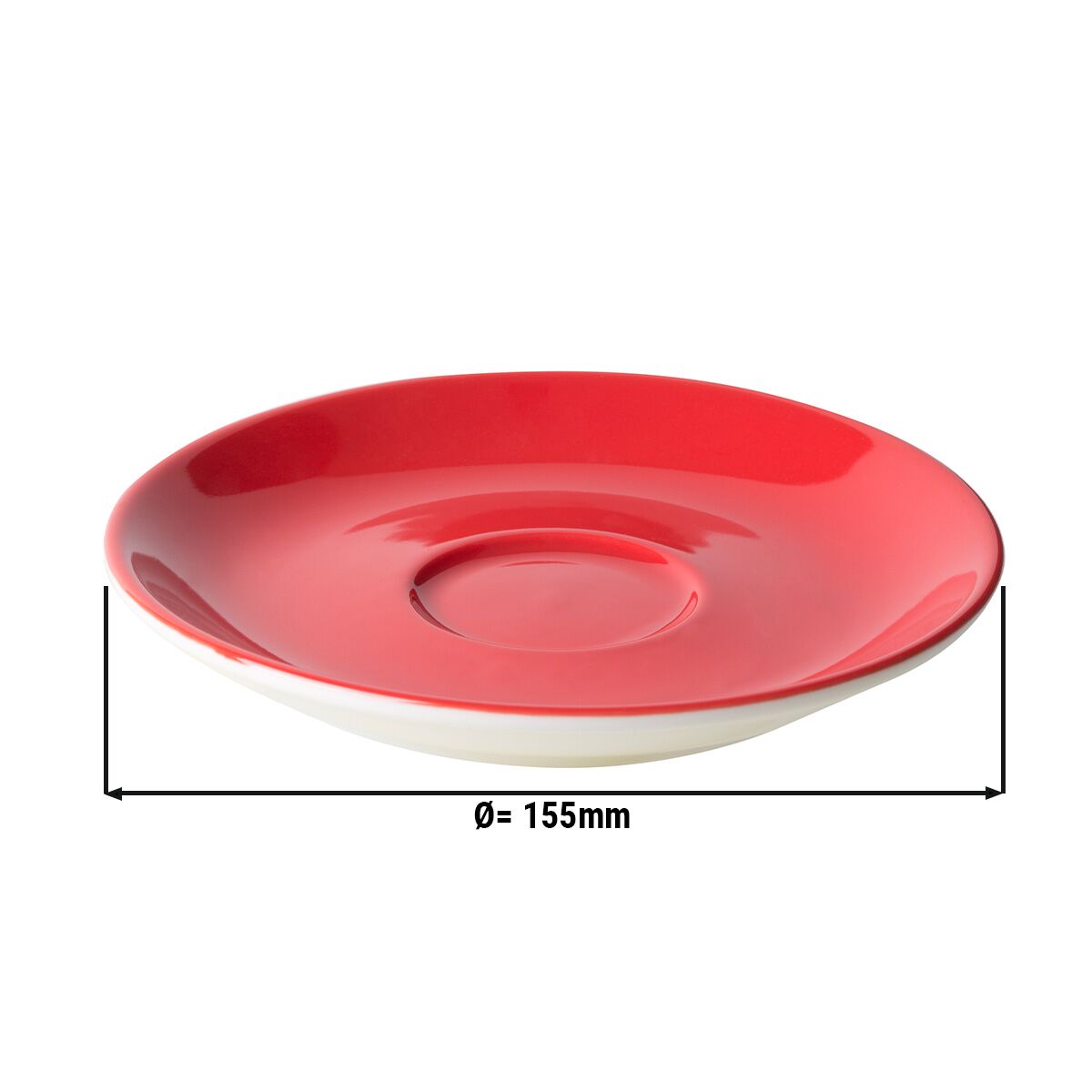 (12 pièces) BART COLOUR CAFE – Sous-tasse à cappuccino – Ø 155 mm – Rouge