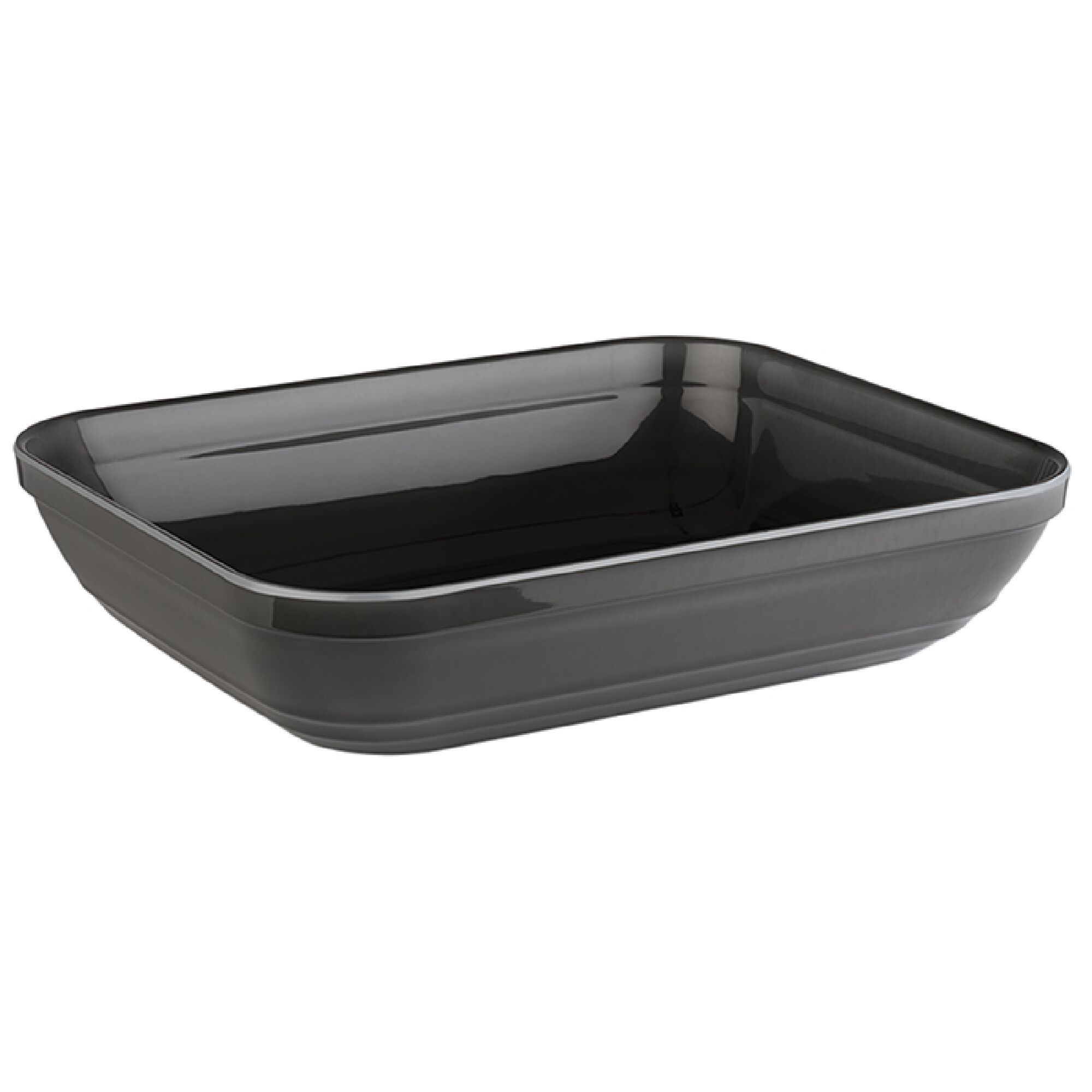 (6 pcs) Bac GN 1/2 - EMMA - Mélamine - 3,5L - rectangulaire - 325x265mm - Profondeur : 75mm - Gris