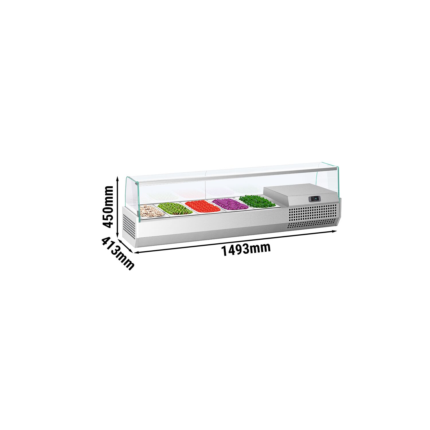 Vitrine Réfrigérée à Ingrédients PREMIUM PLUS - 1493x413mm - 5x GN 1/3