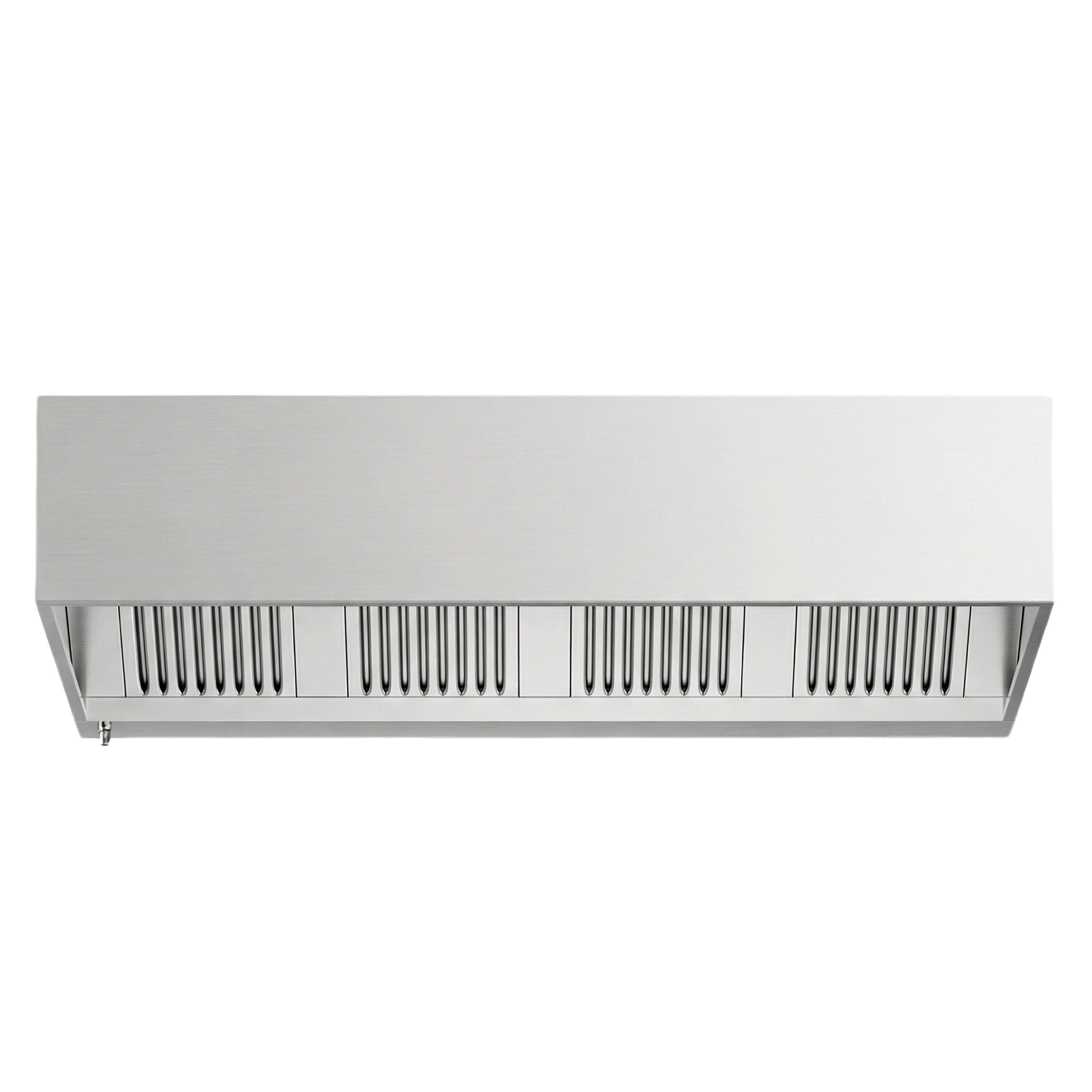 Hotte à adosser professionnelle - Profondeur 900 - 2200mm - sans moteur - avec filtres et éclairage