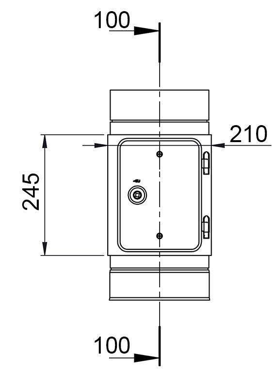Reinigings- & ventilatiebuis - met inspectieluik - in RVS - Ø 250mm
