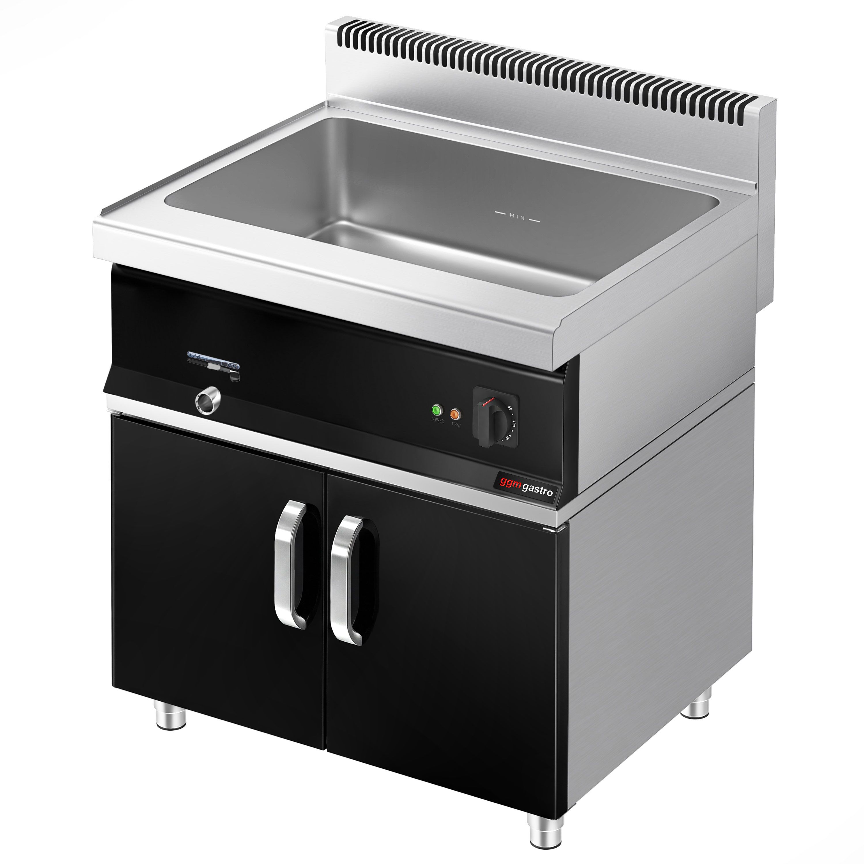 Elektro Bain-Marie - 2,4 kW - 2x GN 1/1 oder 4x GN 1/2 - inkl. Unterbau mit 2 Türen