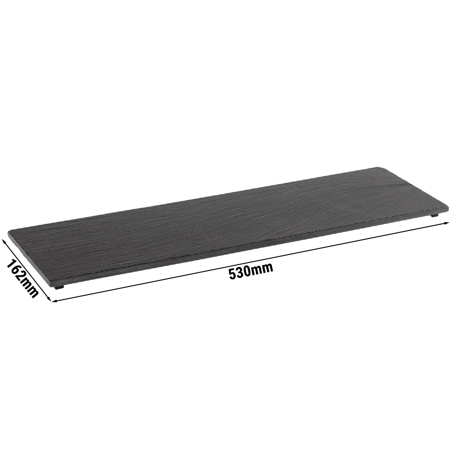 (6 pcs) Plateau en ardoise naturelle - Ardoise naturelle - GN 2/4 - VALO - Lot de 6 - 530x162mm - patins antidérapants inclus