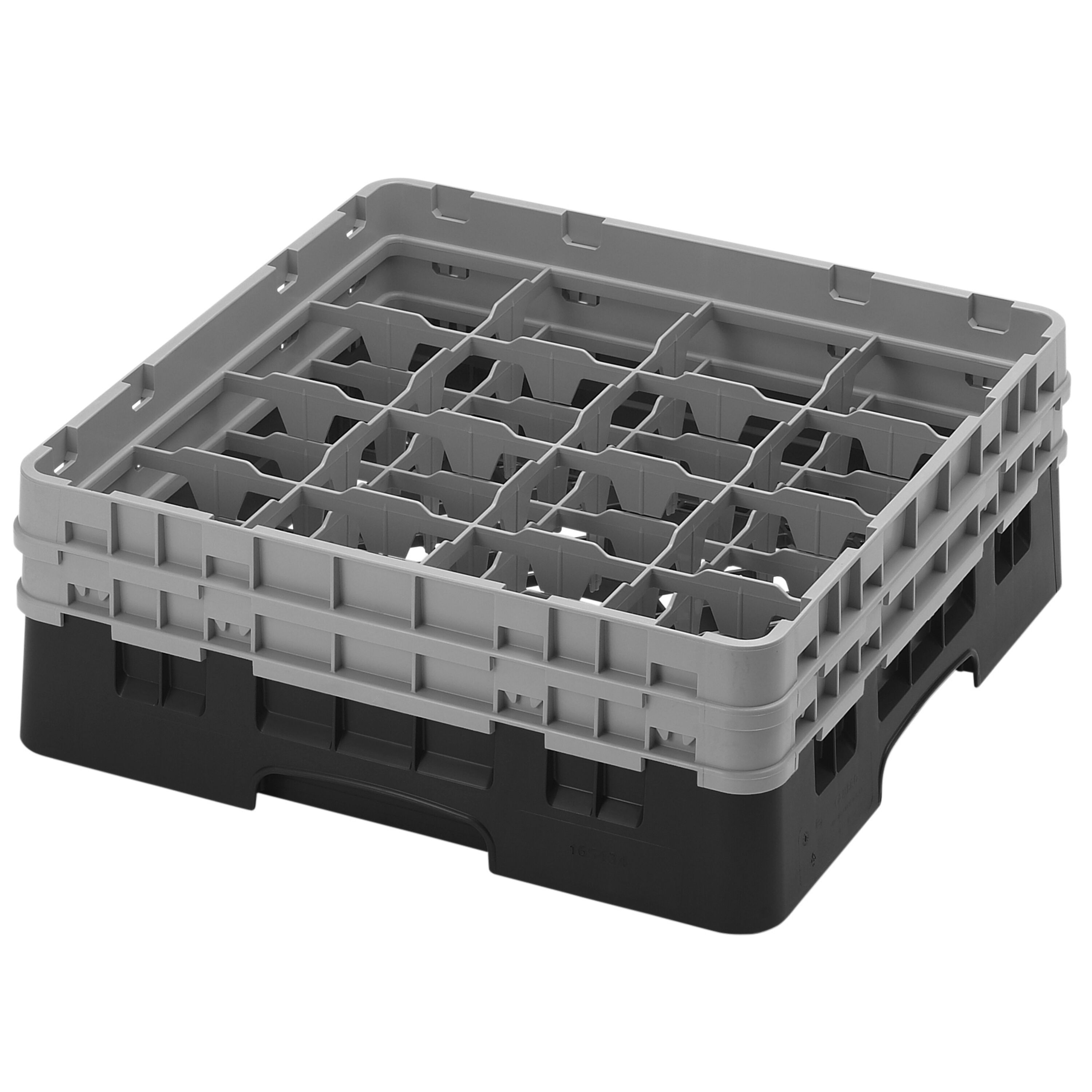 CAMBRO | CAMRACK® - Glazenwasmand 1/1 - 16 vakken - met 2 verlengstukken - 500x500mm - Zwart