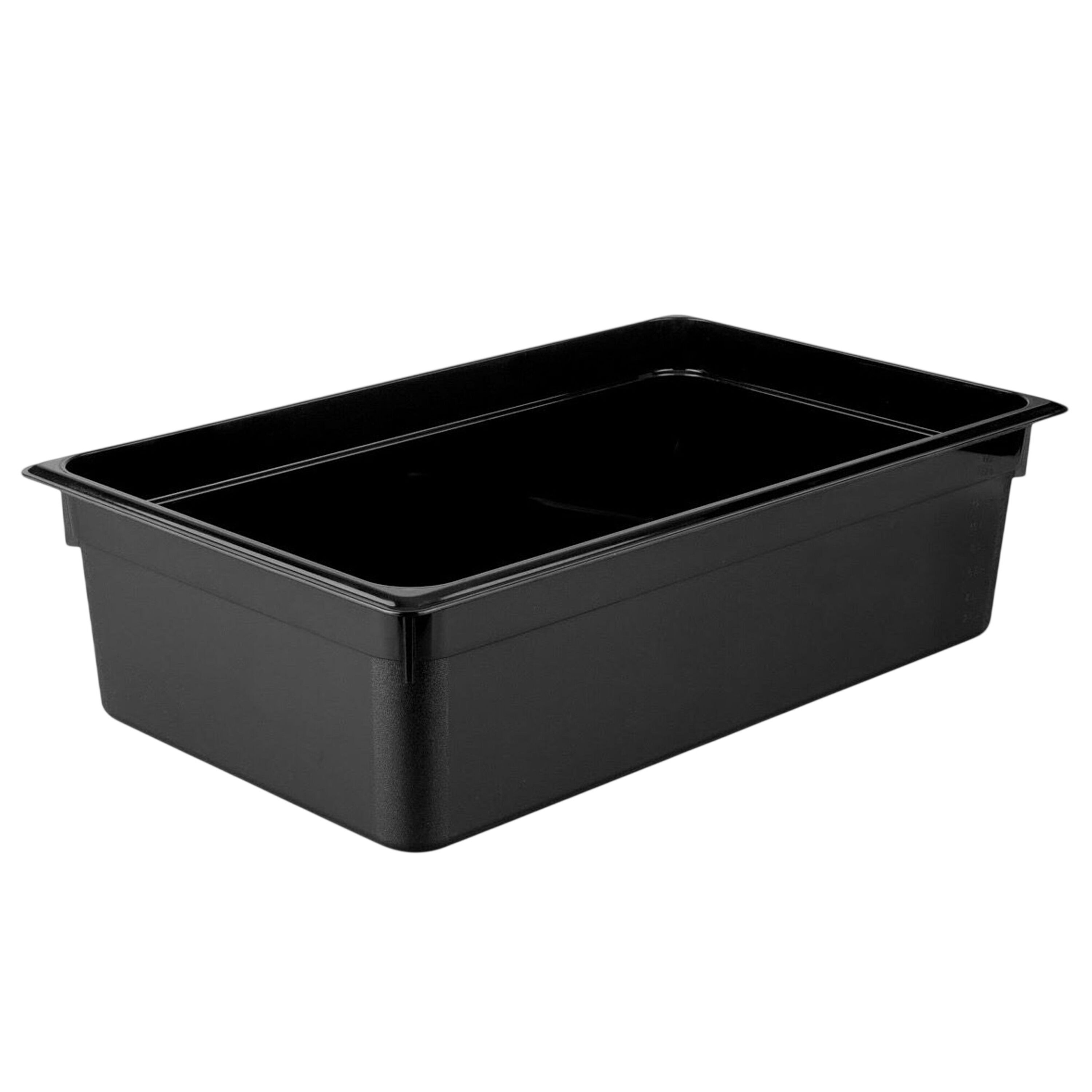 (6 pièces) Bac en Polycarbonate GN 1/1 - Noir - Hauteur : 150 mm
