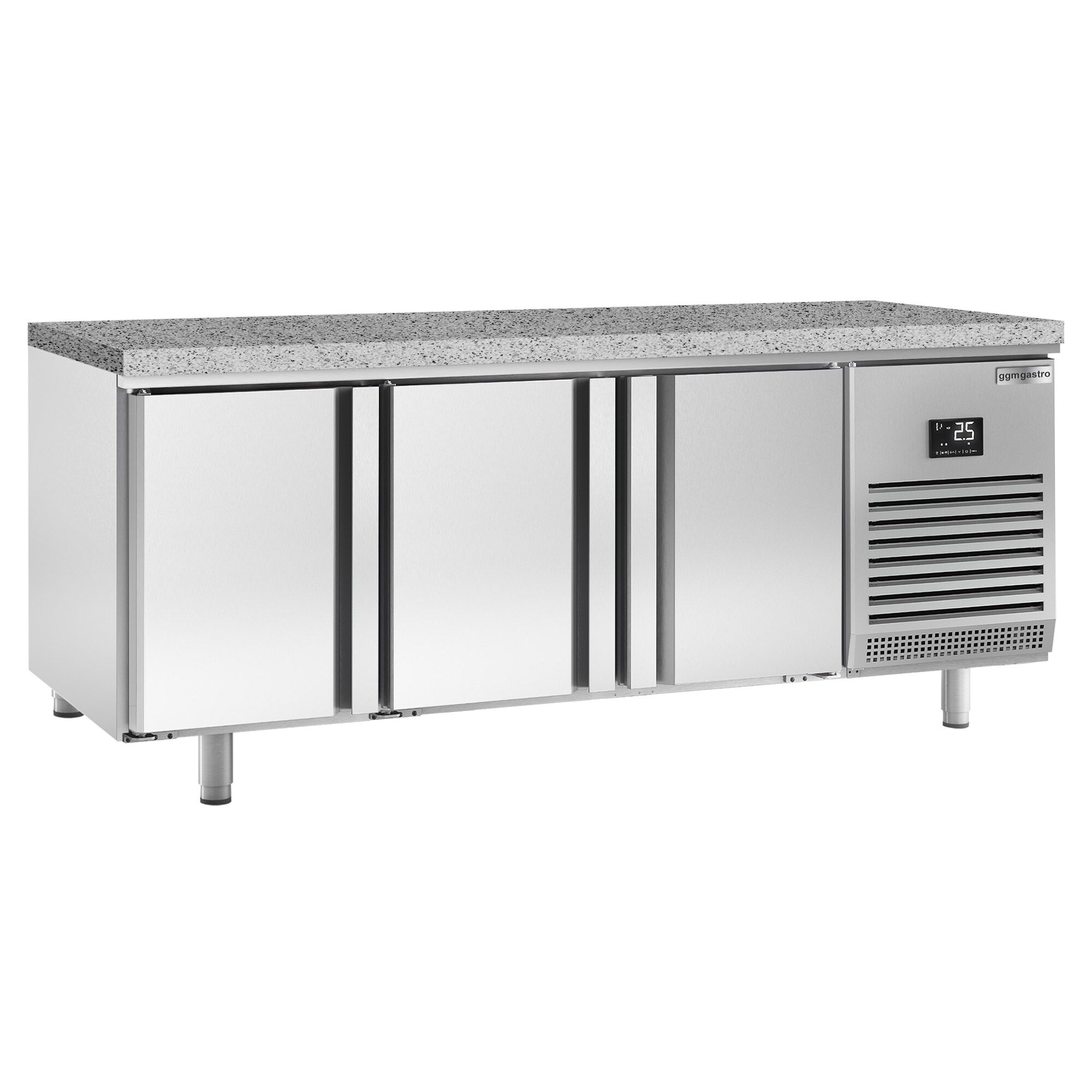 Bakery Counter Fridge PREMIUM PLUS - 2185x800mm - with 6 doors - granite worktop - capacity 610 litres