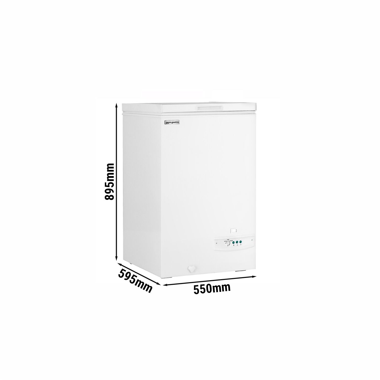 Congélateur coffre - 550 x 595 mm - 100 litres - couvercle en plastique