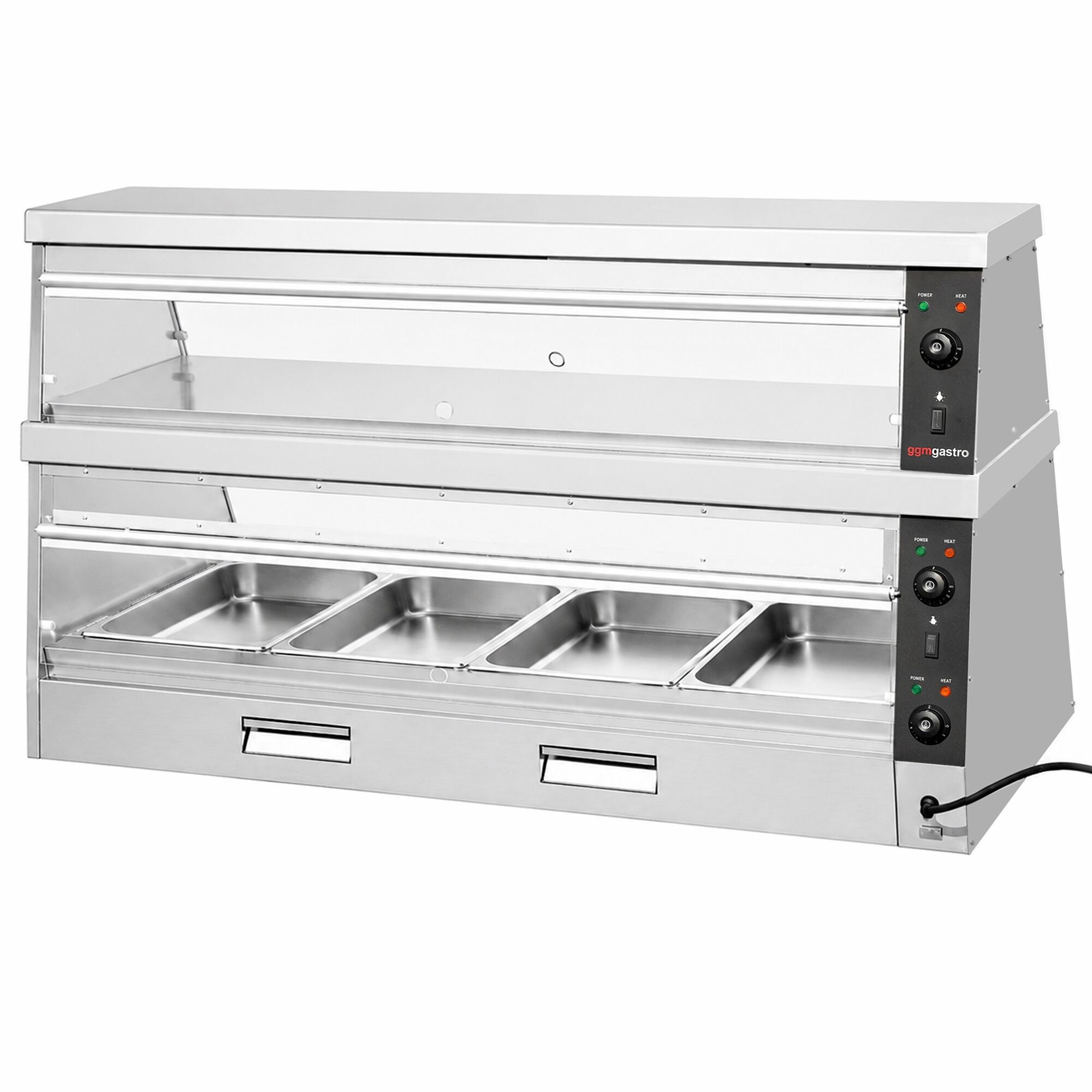 Commercial Heated Display Cabinet – 1500 mm – for 4 × GN 1/1 – Individually Adjustable – 3.5 kW