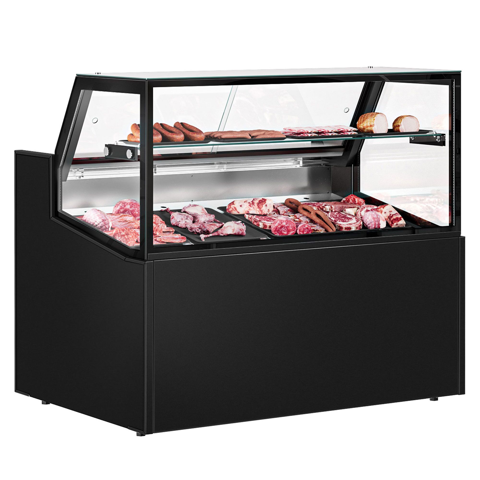 Comptoir réfrigéré - 1330x910mm - +0/+5°C - 169L - double vitrage - 1 étagère