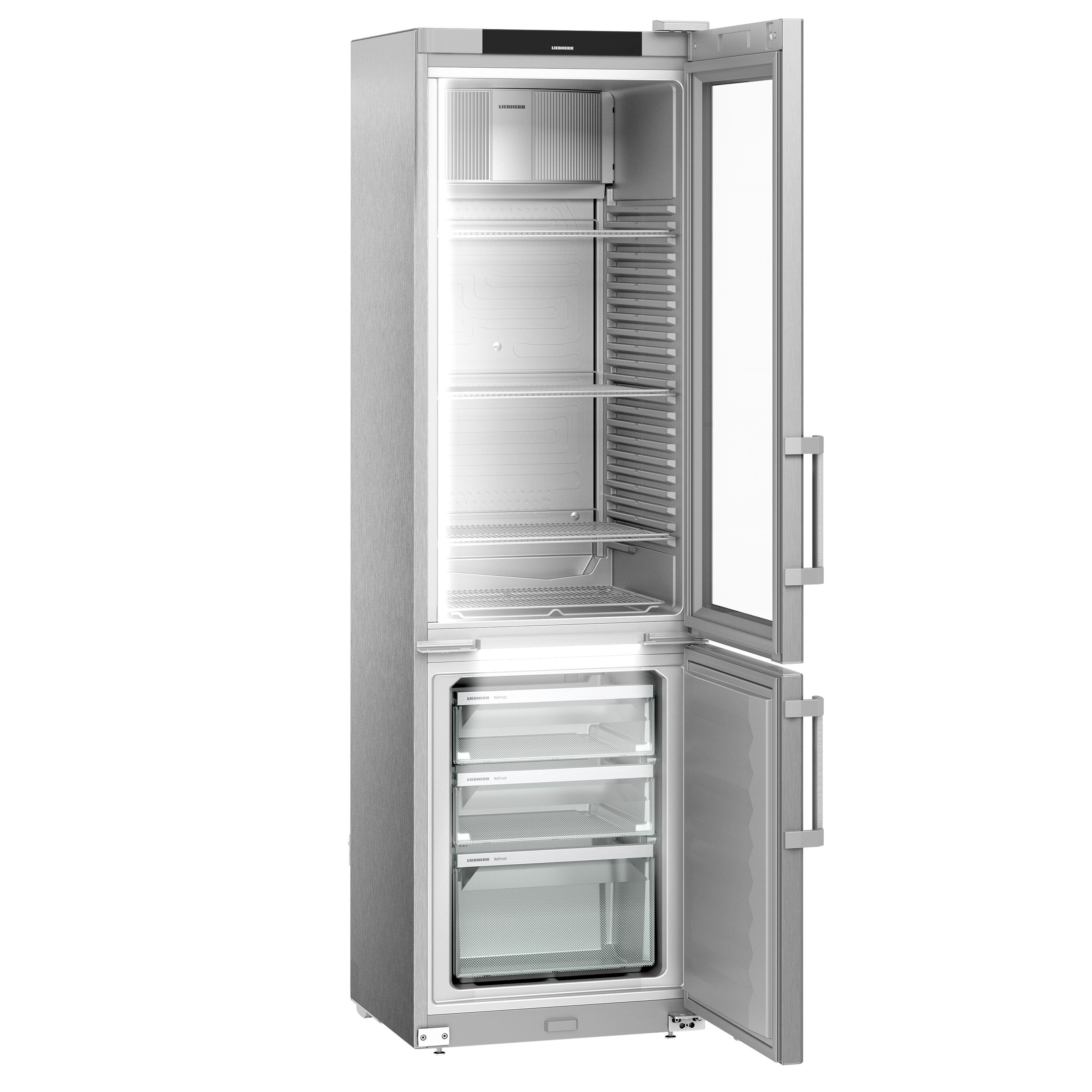 LIEBHERR | Kühl- & Tiefkühlkombination Edelstahl PERFECTION - 232 Liter - mit 1 Glas- & 1 Volltür