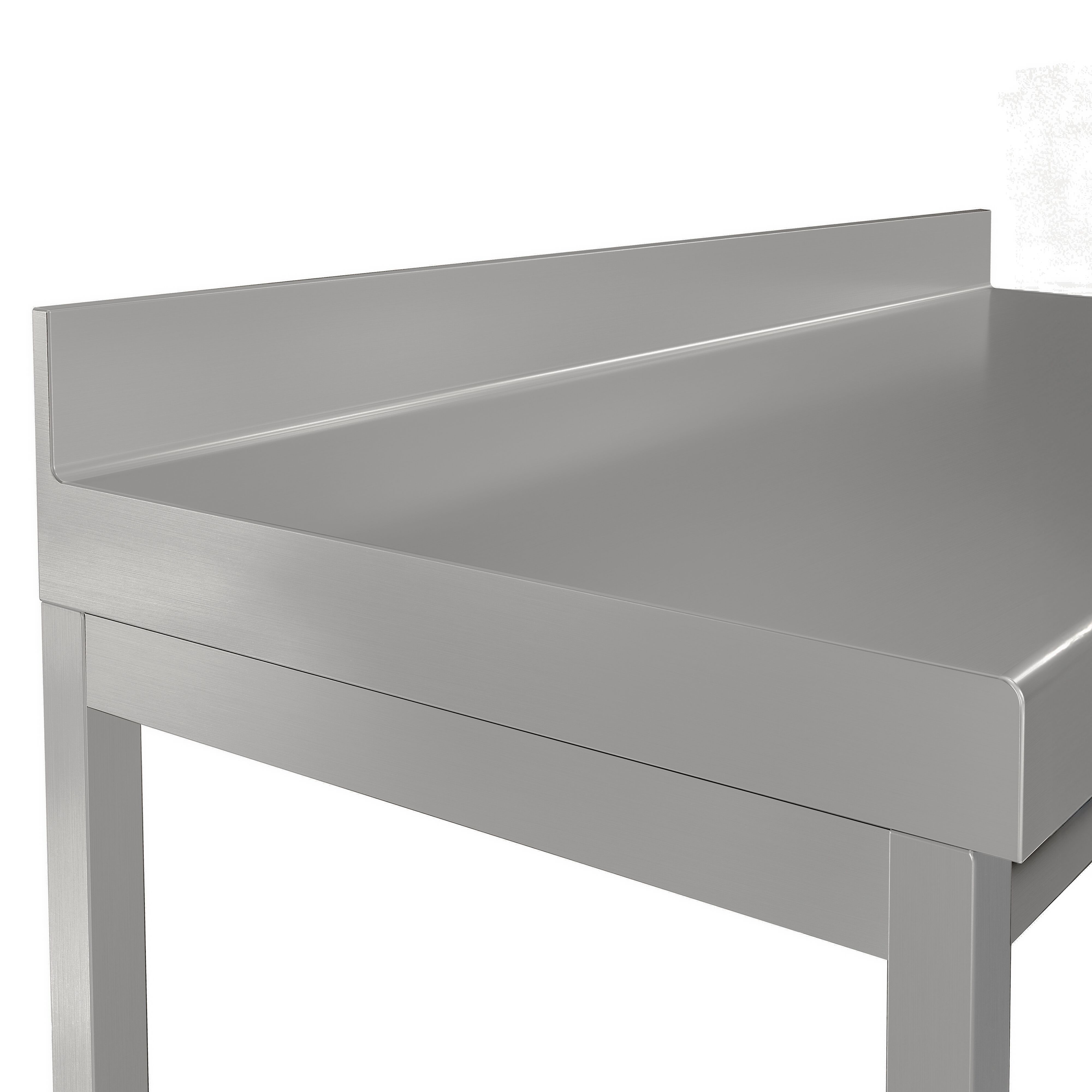 Table de travail en inox ECO – 2000 × 700 mm – avec tablette inférieure & dosseret