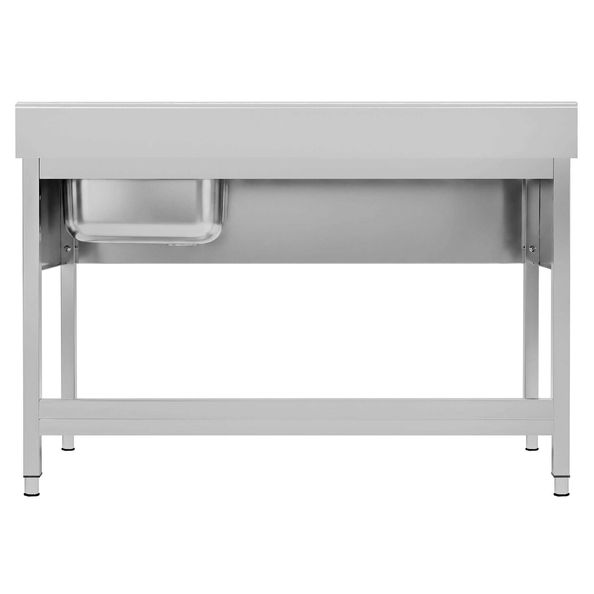 Stainless Steel Commercial Sink Unit ECO - 1600x600mm - with Single Bowl Right-hand - with Undershelf