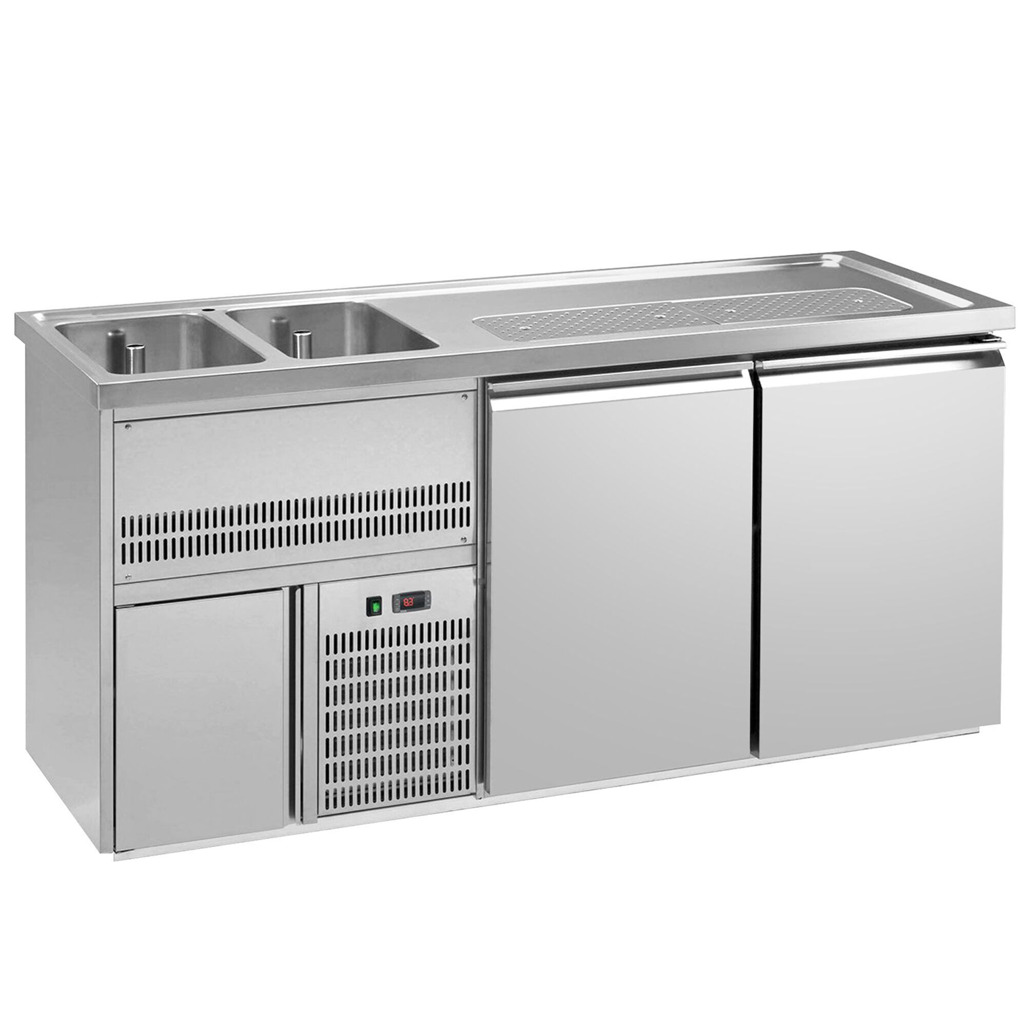 Comptoir à bière Premium PLUS – 1950 × 700 mm – 2 portes