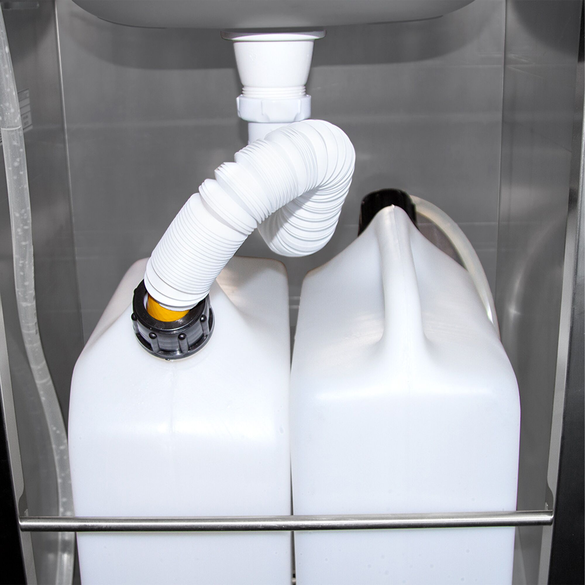 Lavabo mobile - inox - avec distributeur de savon & de serviettes en papier