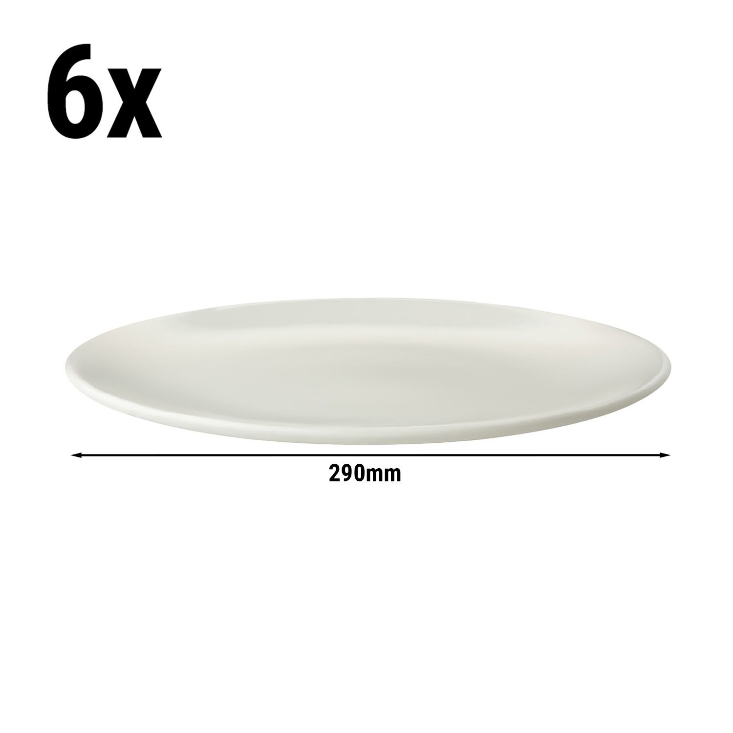 (6 pièces) LUX - Assiette Coupe Maastricht - Plate - Ø 290 mm - Ivoire