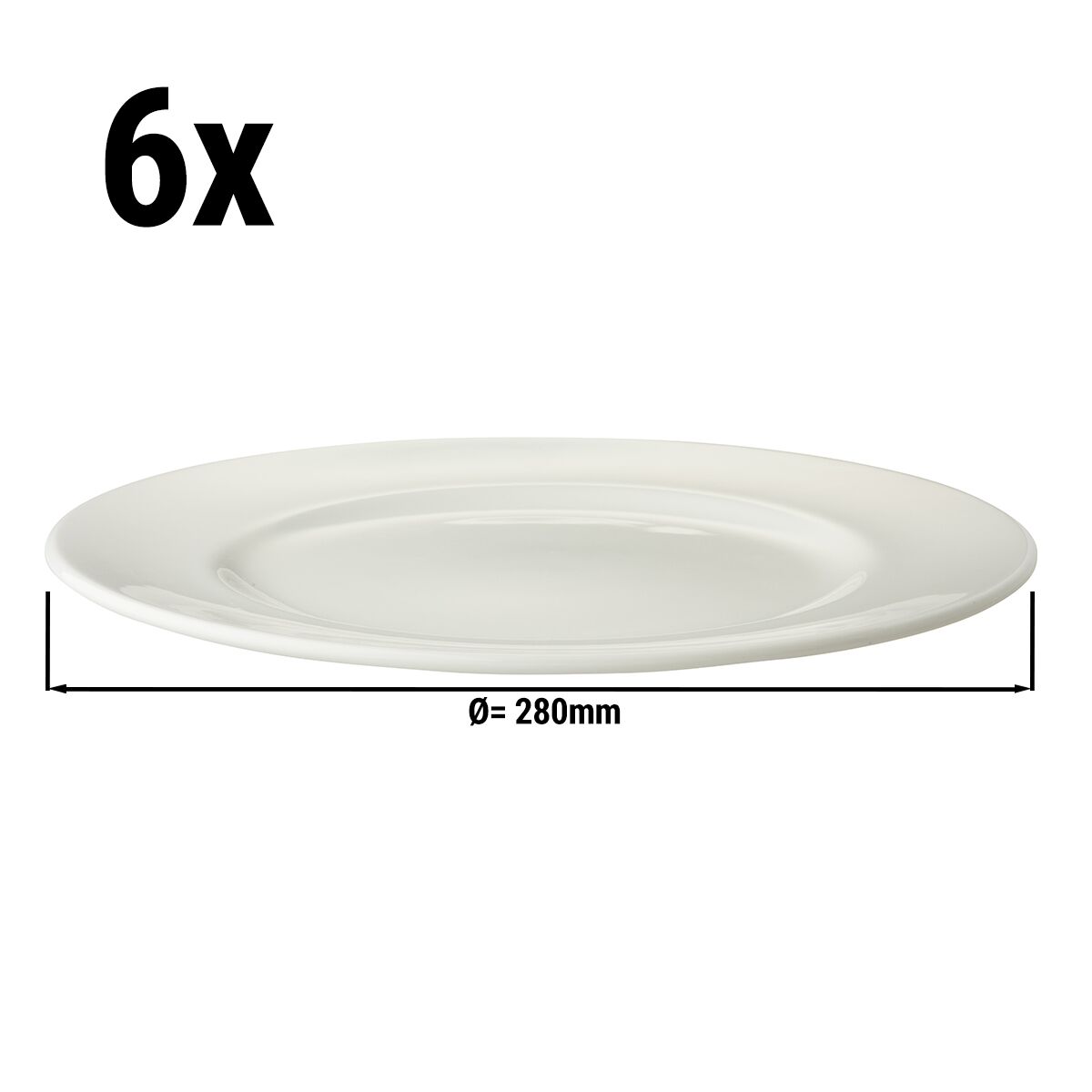 (6 pieces) LUX - Plate flat Maastricht - Ø 28 cm - Ivory