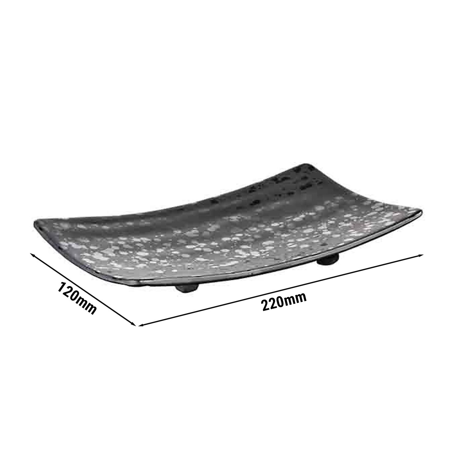 (6 pcs) Plateau de présentation - GLAMOUR - Mélamine - 220x120mm - Hauteur:30mm - Noir