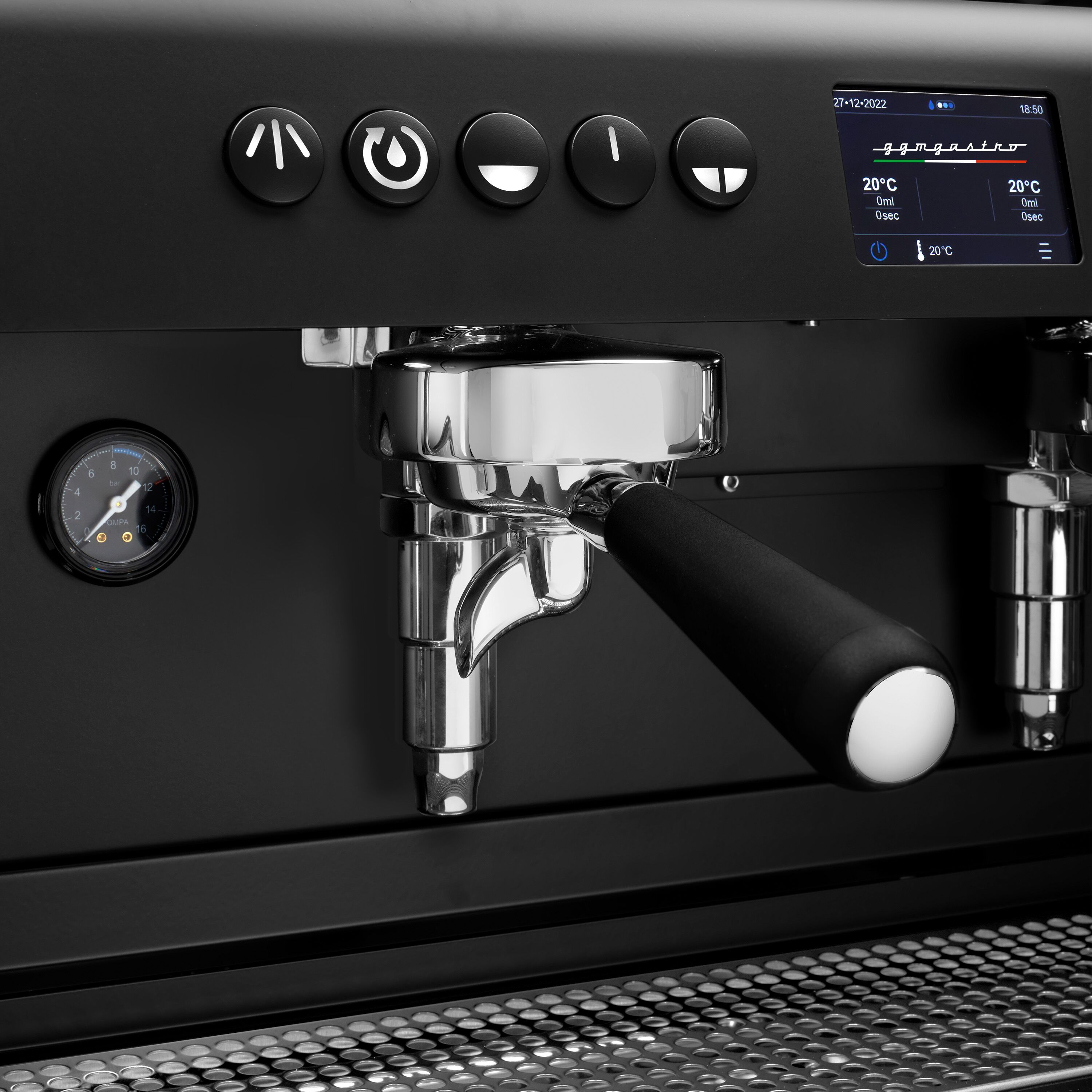 Machine à café porte-filtre – 2 groupes – multichaudière – écran tactile – système de préinfusion – Blanc