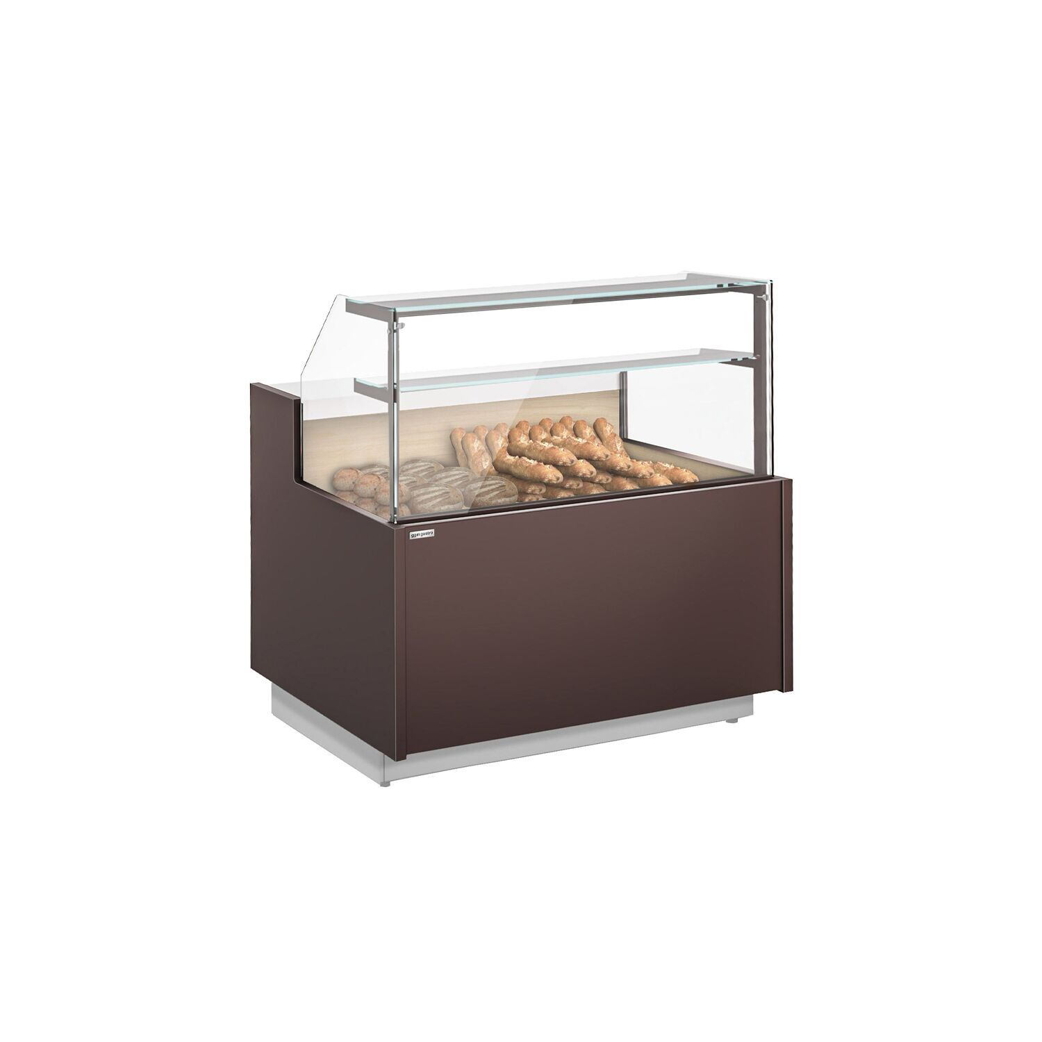 Comptoir à pain - 1370x990mm - 2 étagères - Éclairage LED - Vitrage de sécurité
