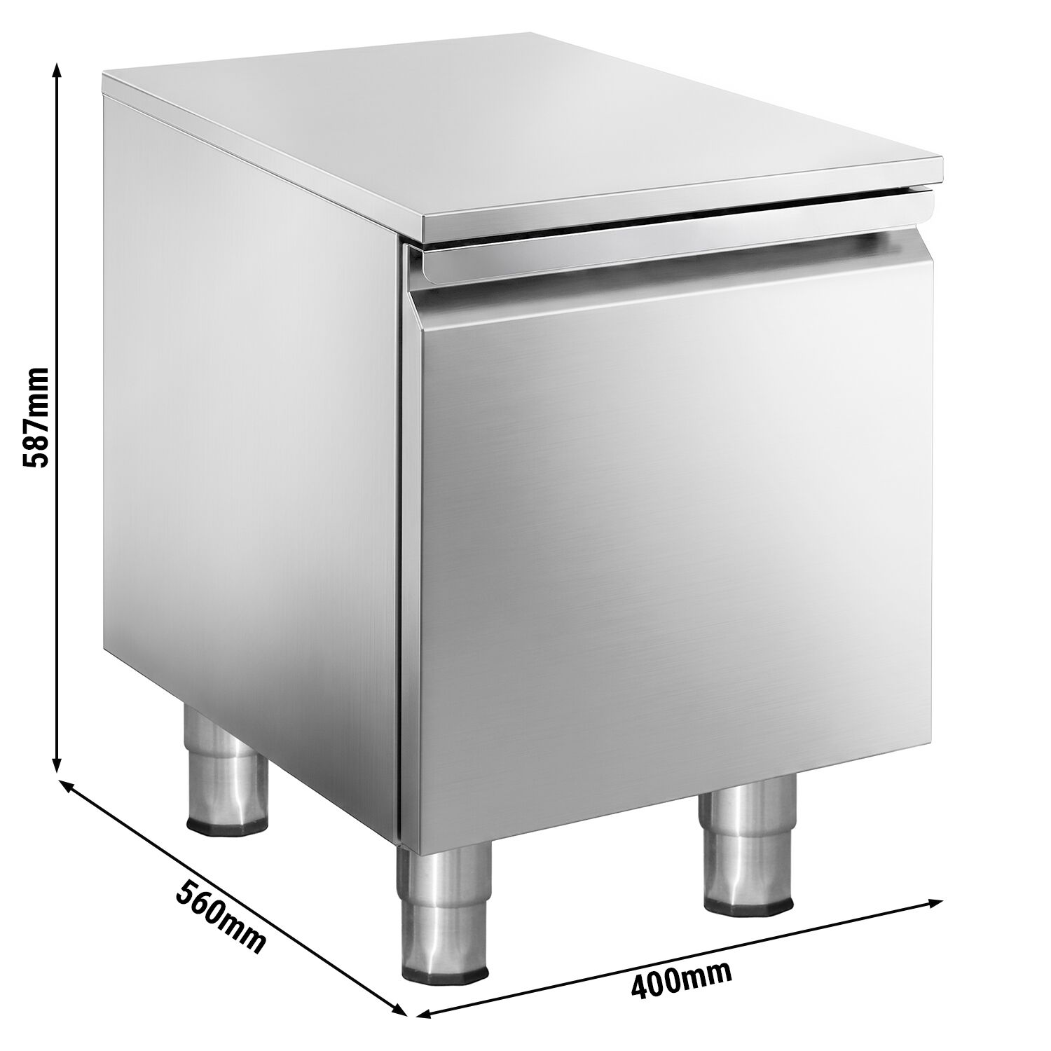 Caisson à tiroirs - Acier inoxydable - GN 1/1 - avec 1 tiroirs - 400x560mm