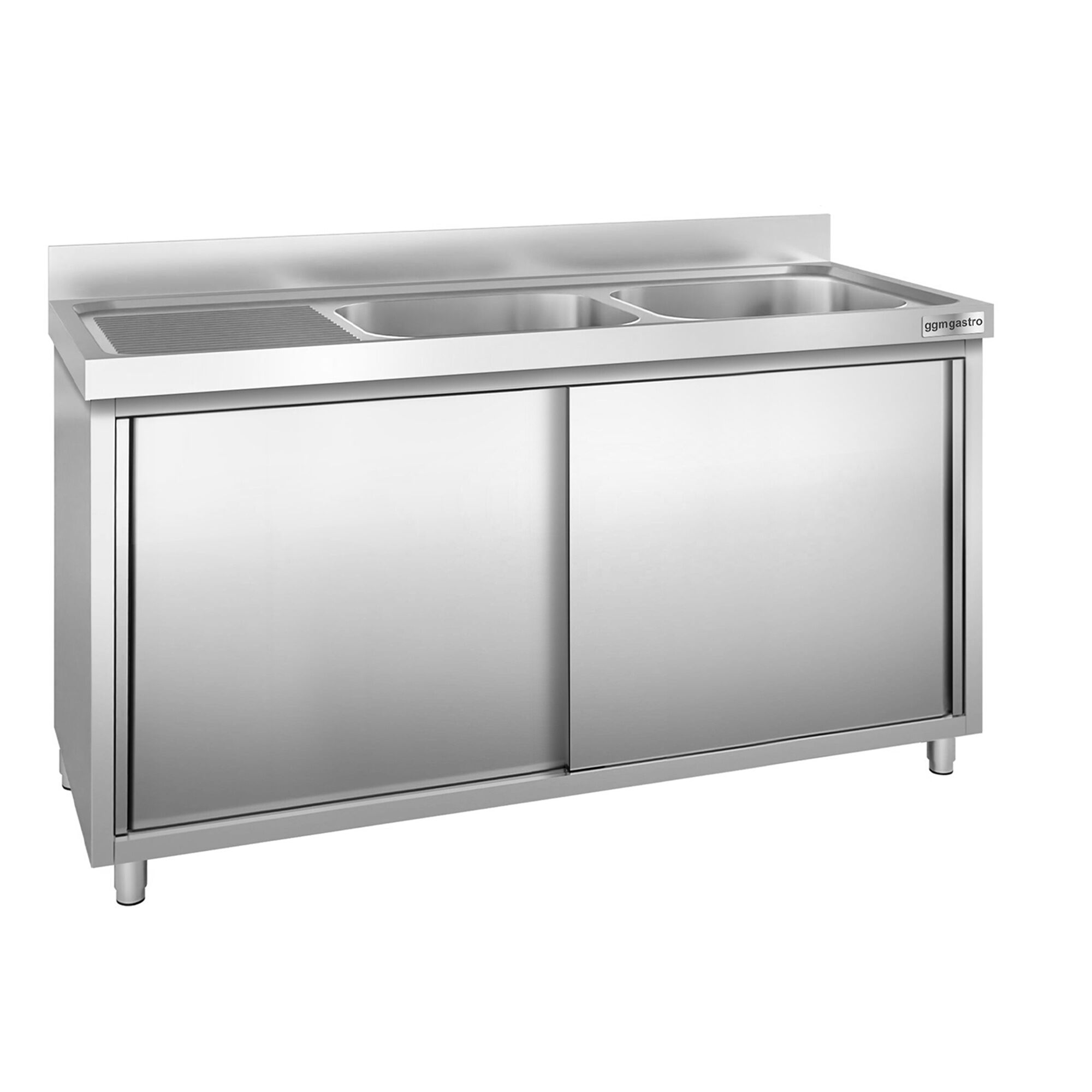 Meuble plonge PREMIUM - 2000x700mm - avec 2 bacs