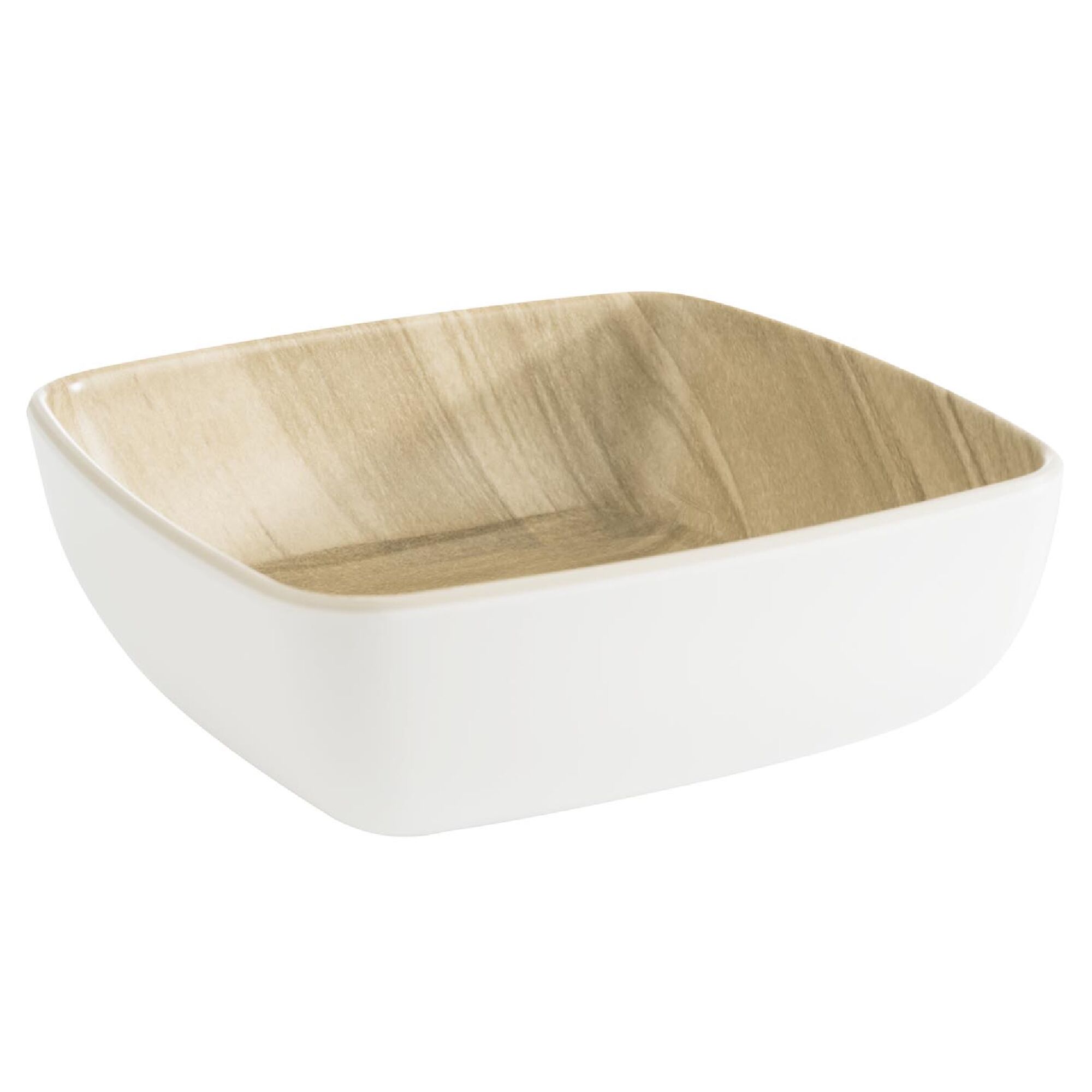 (6 pièces) Bol - FRIDA - Mélamine - 0,37 litre - carré - Blanc
