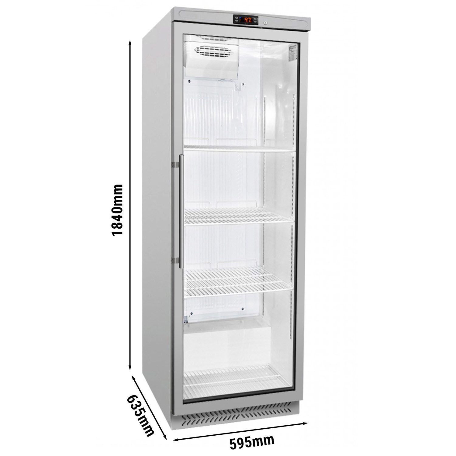 Commercial Upright Display Fridge Glass Door Stainless Steel ECO - 400L - Single Door