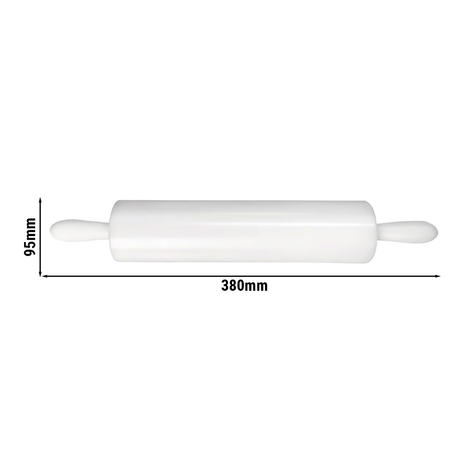 Teigroller / Nudelholz - 95x380mm - Kunststoff
