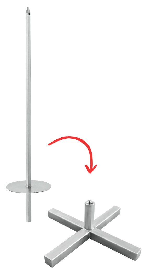 Support à brochettes - croix à main - 39 x 39 cm
