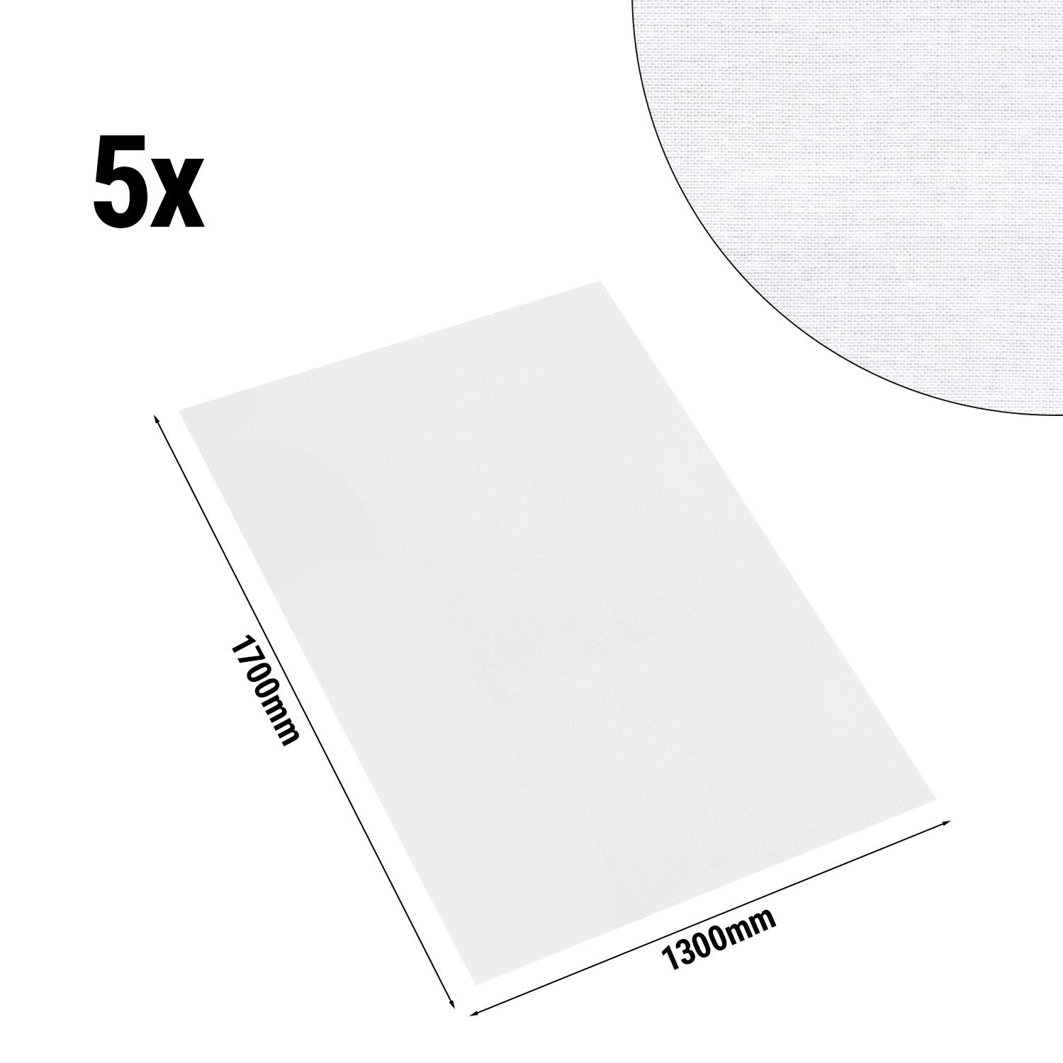 (5 pièces) Nappe damassée Tessin Atlas - 210 g/m² - 130 x 170 cm - Blanc