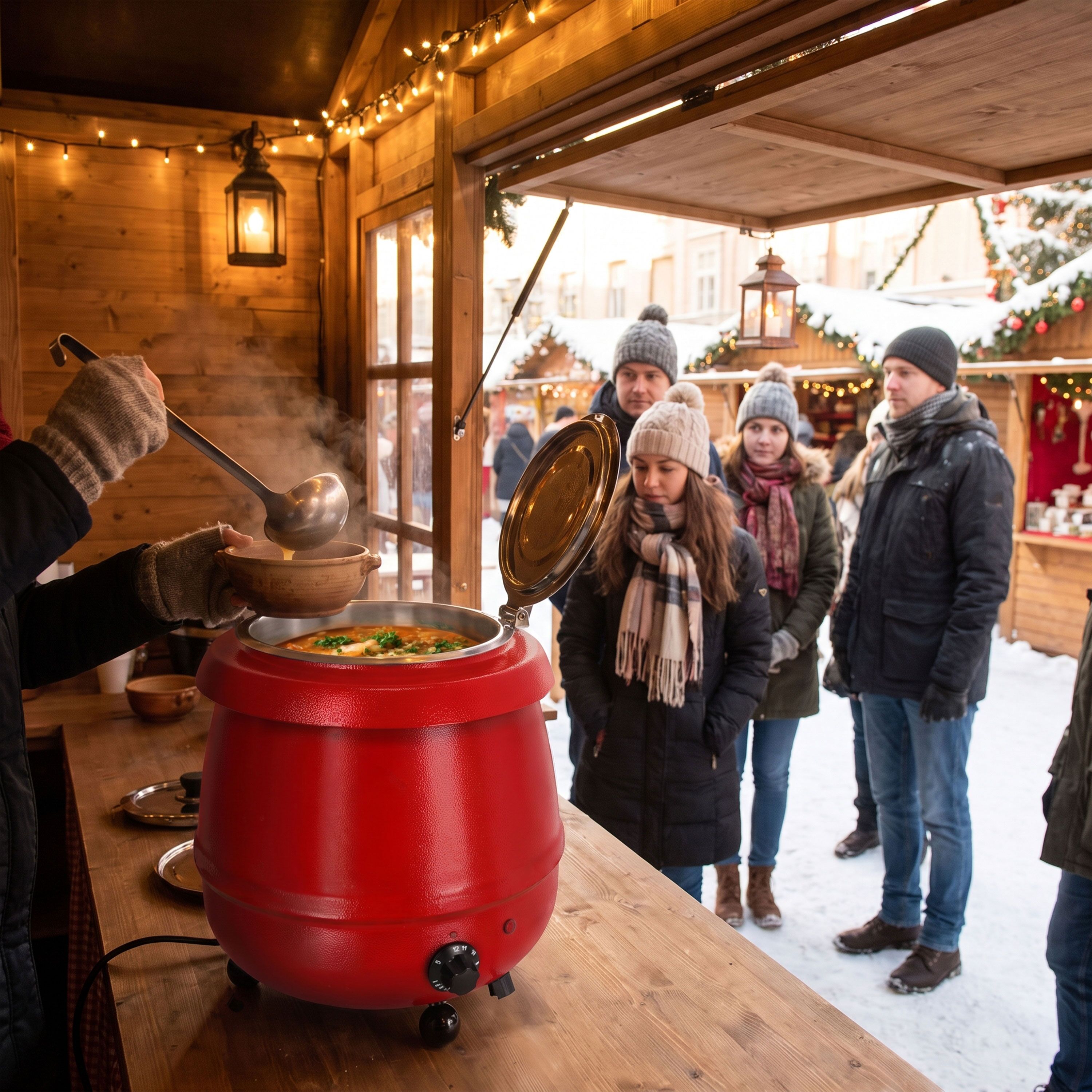 Commercial Soup Kettle - 9L - Red