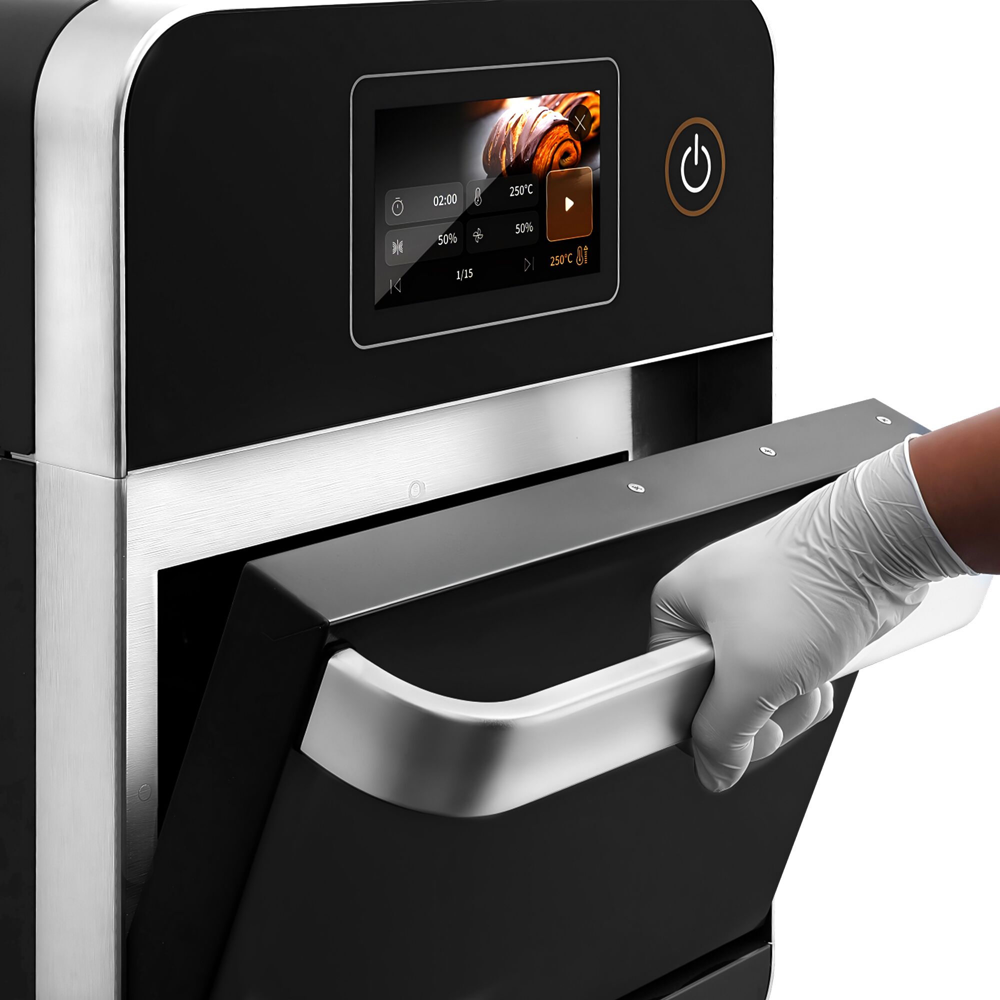 Speedofen - 3,5 kW - Schwarz - mit Heißluft & Mikrowellenfunktion - 18 Liter - 7-Zoll-Touchscreen