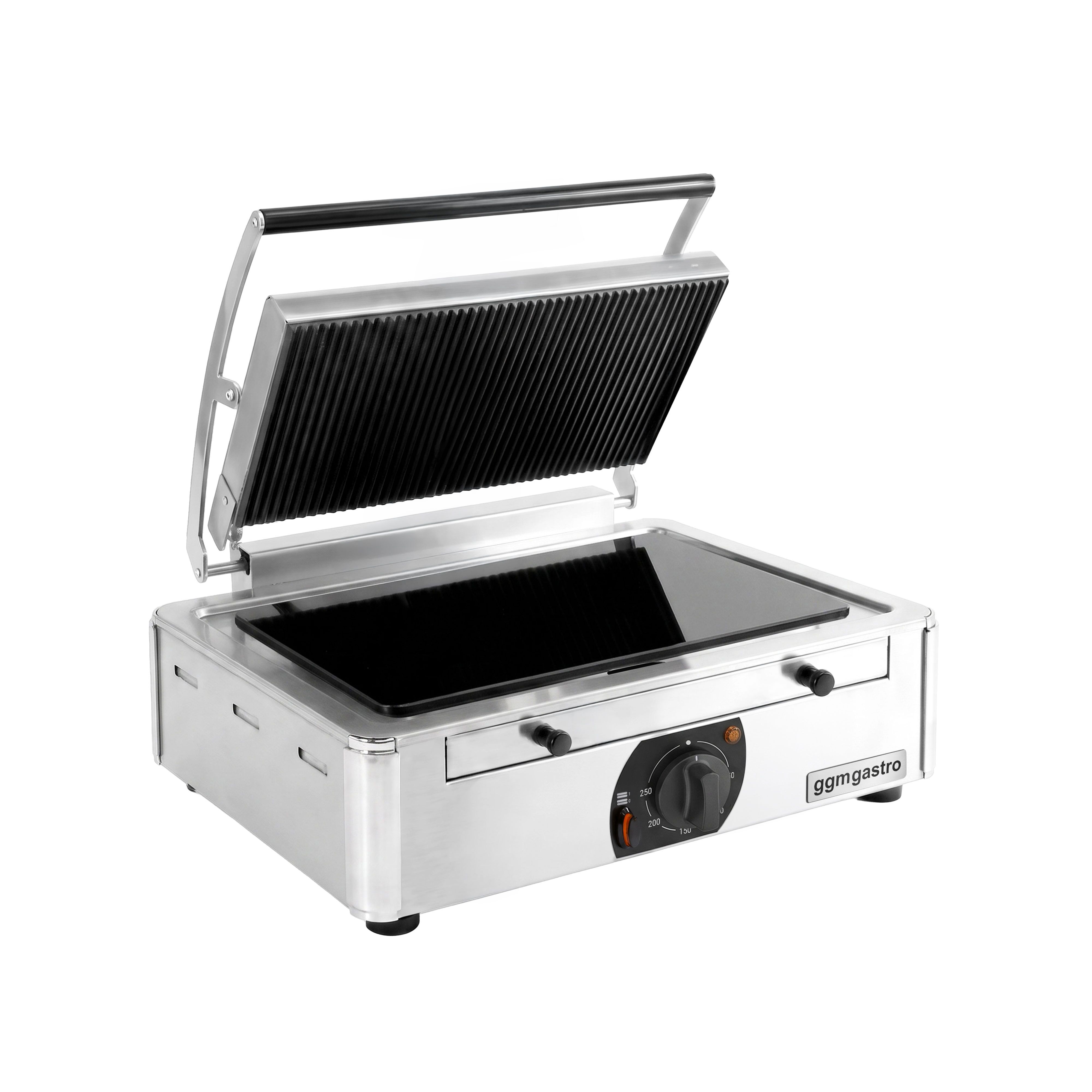 Glass Ceramic Contact Grill – 3 kW – Smooth Bottom & Ribbed Top – Grilling Surface: 345x220mm
