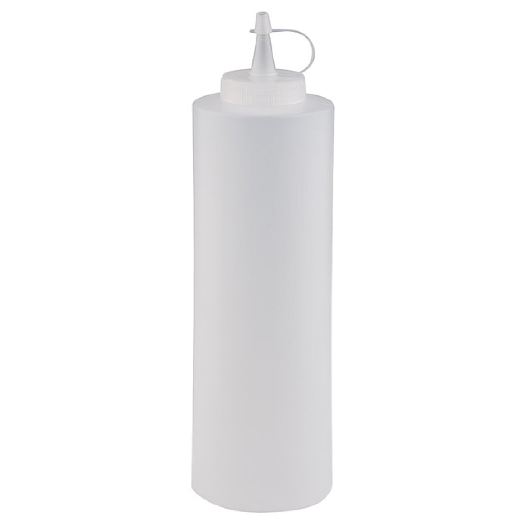(6 pcs) Bouteille à sauce souple - PEBD - 650ml - Ø65mm - avec capuchon de fermeture - Blanc