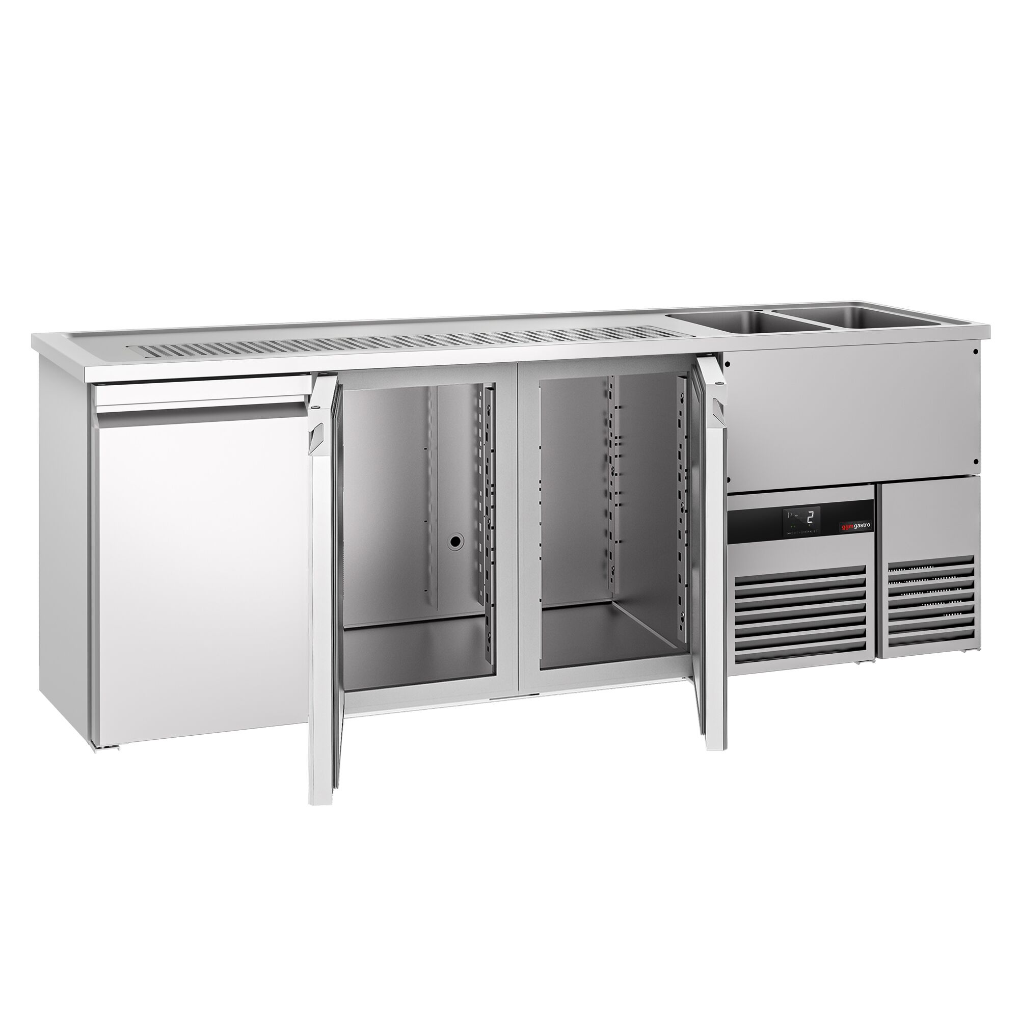 Comptoir de bar réfrigéré PREMIUM - 2500x700mm - 3 portes