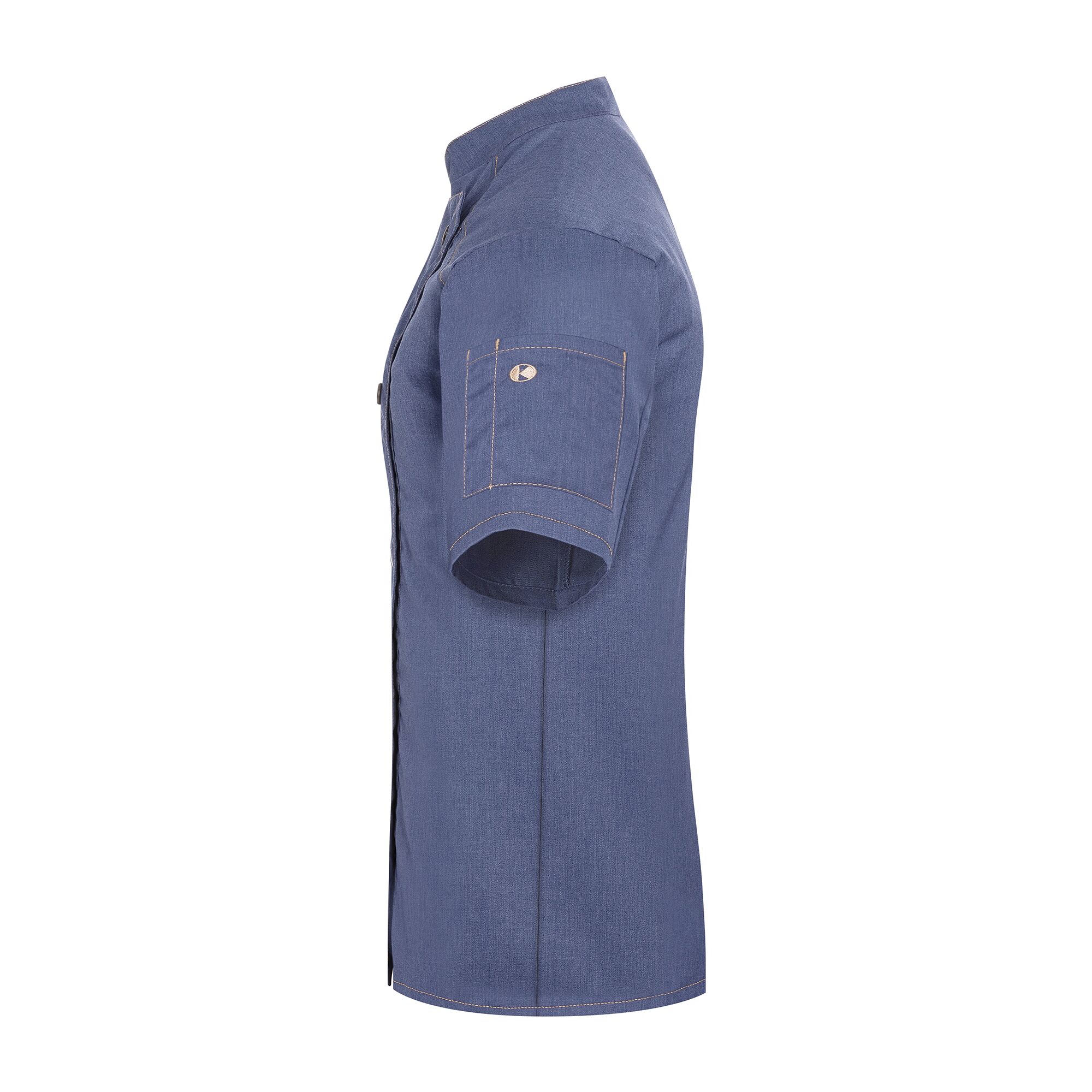 KARLOWSKY | Veste de cuisine manches courtes femme style jeans - Bleu Vintage - Taille : 54