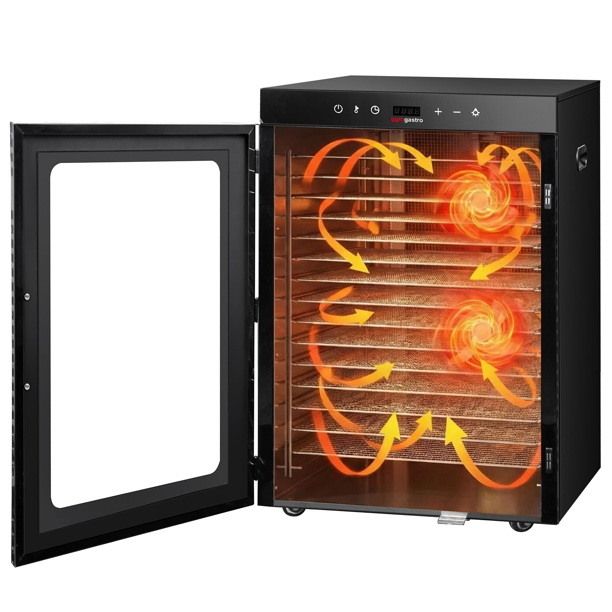 Food Dehydrator - with 16 Trays - Black - Digital Timer - 1.5kW