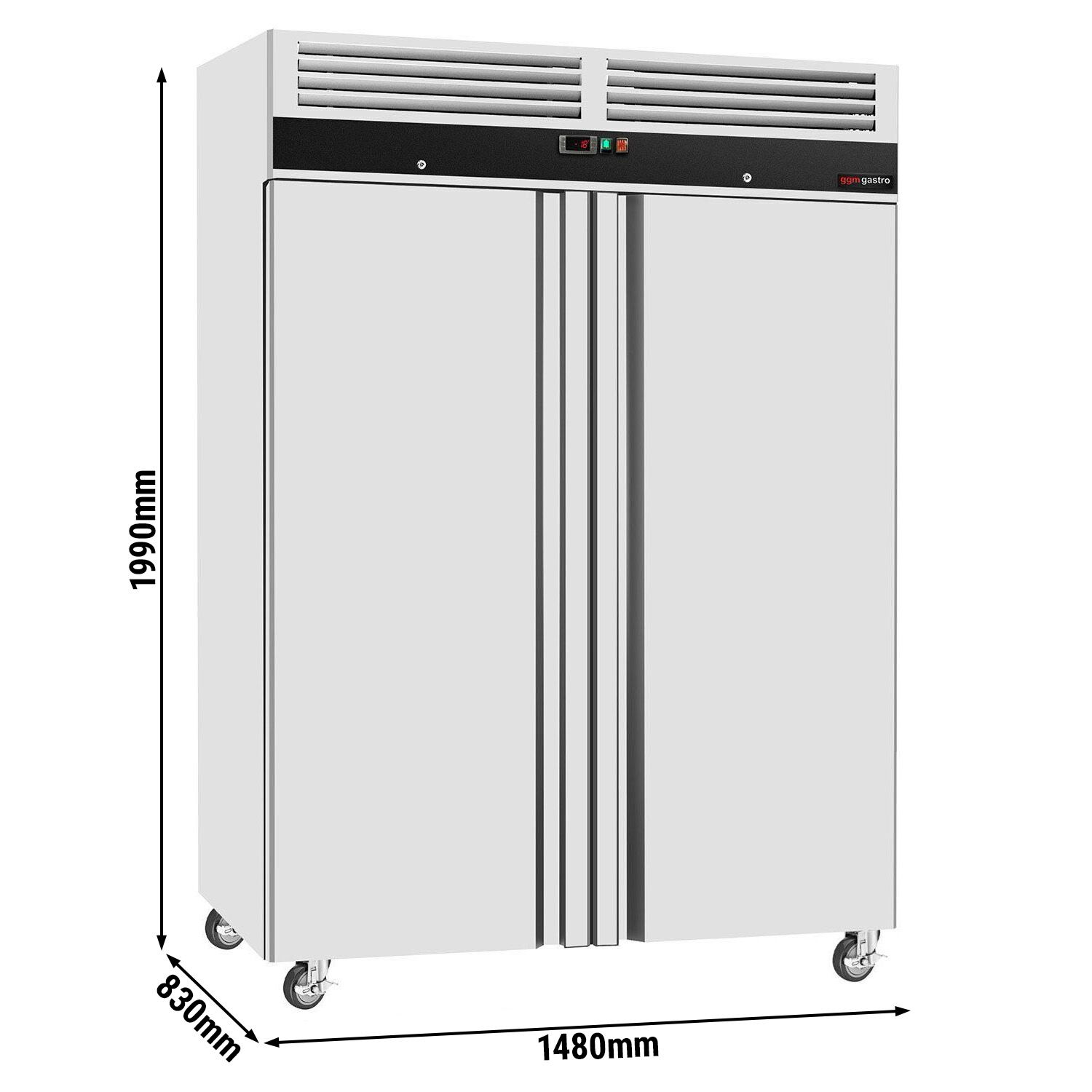 Armoire réfrigérée négative en acier inoxydable inox ECO – GN 2/1 – 1400 litres – avec 2 portes