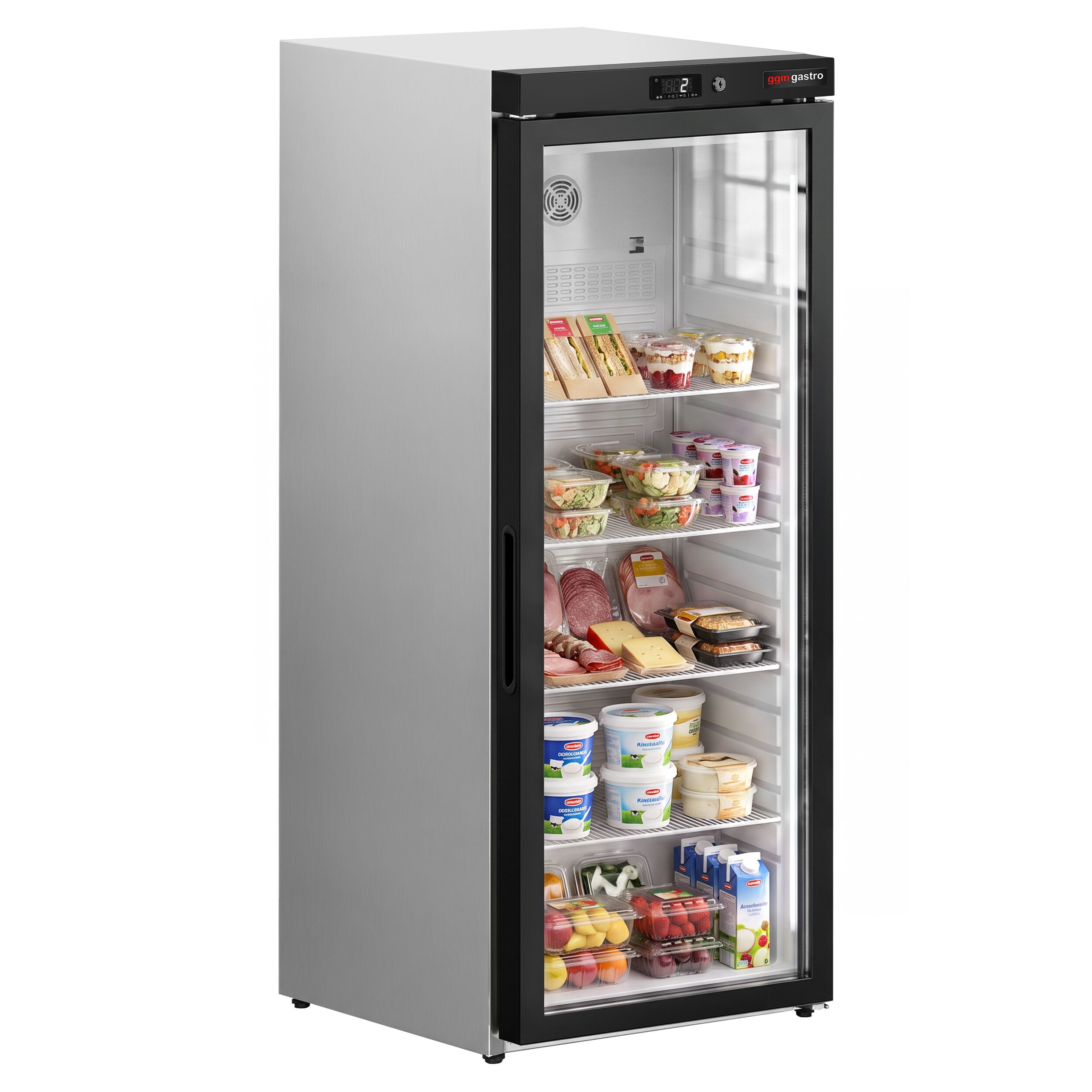 Lagerkühlschrank Edelstahl PREMIUM - 600 Liter - mit 1 Glastür