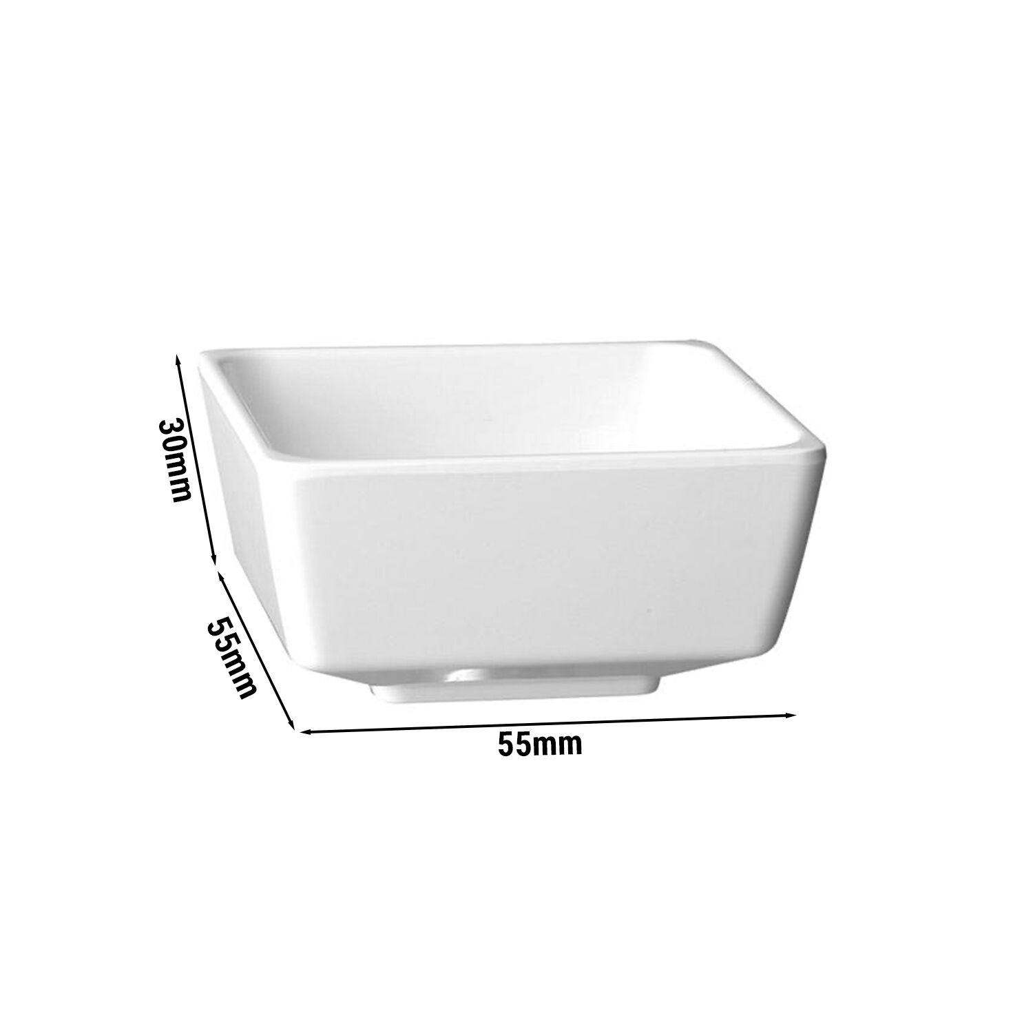 (36 pièces) Coupelles à sauce - FLOAT - Melamine - 30 ml - carré - Blanc