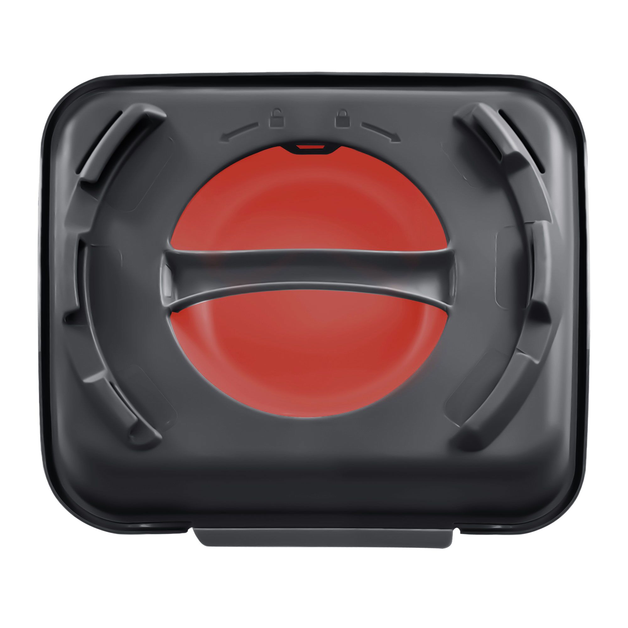 (20 pièces) Boîtes menu – 600 ml – Non compartimentées – Anthracite/rouge