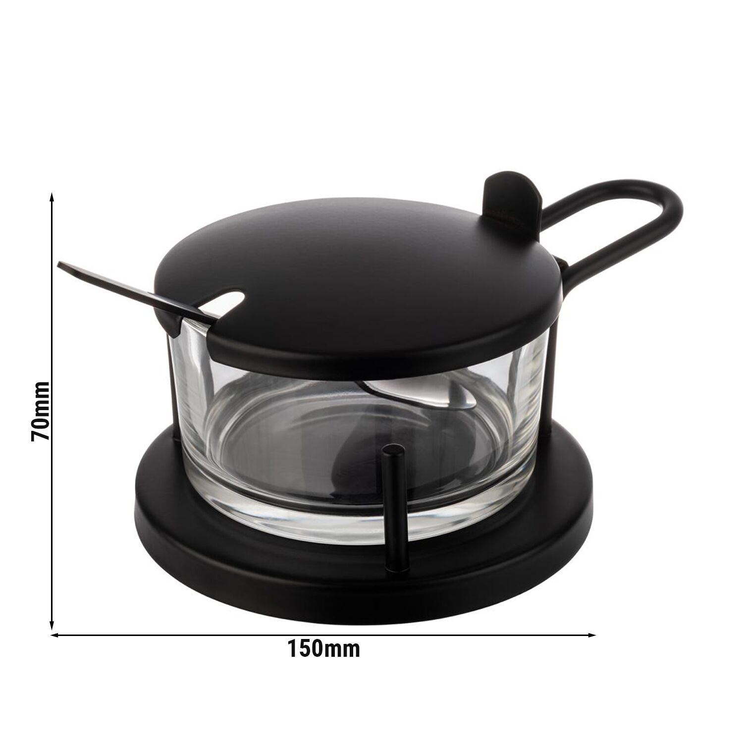 (6 stuks) Kaasbakje (Parmezaan) CLASSIC - 180ml - incl. lepel - Zwart - Mat